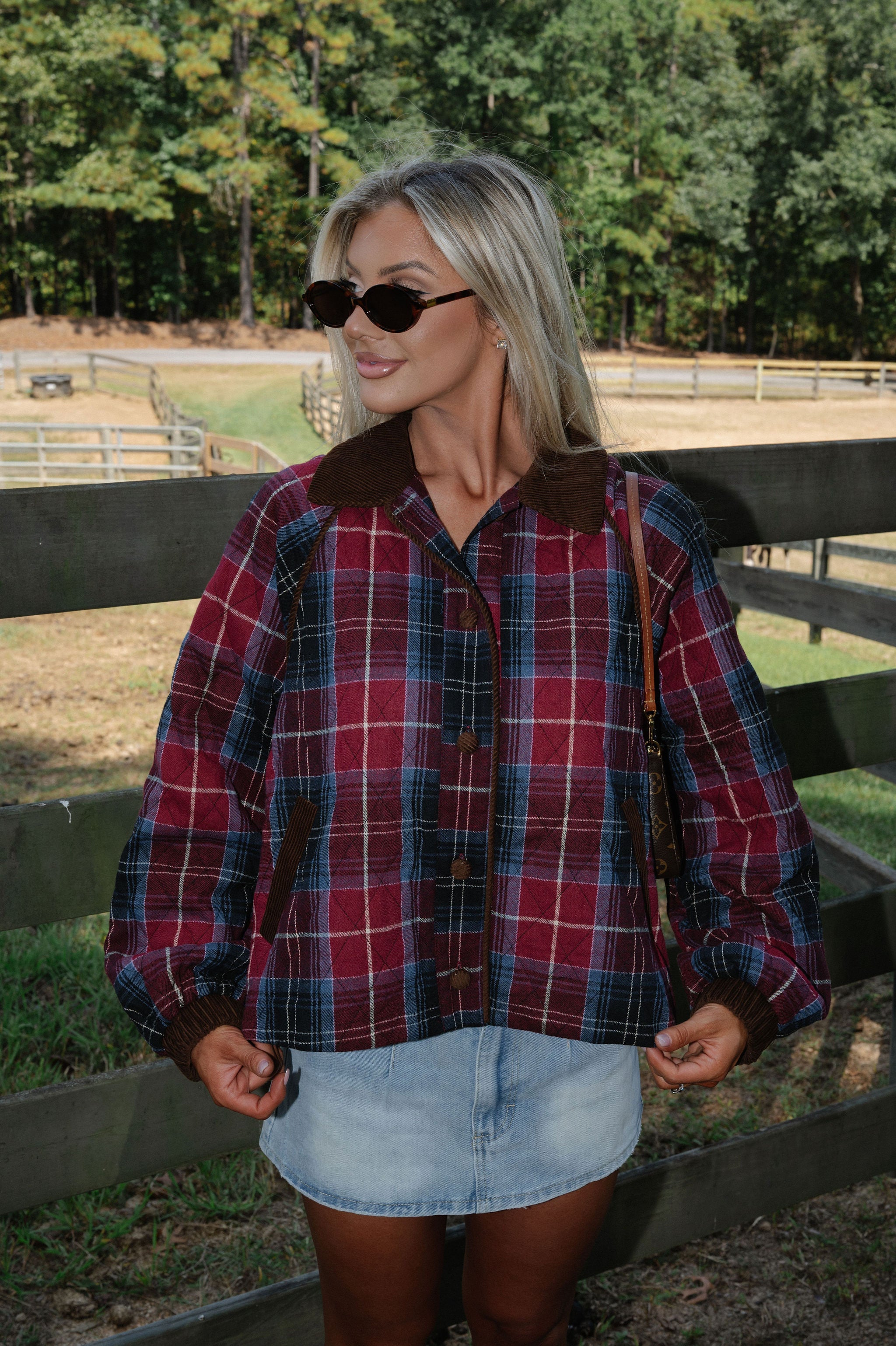 Ryder Plaid Quilted Jacket-Mulberry