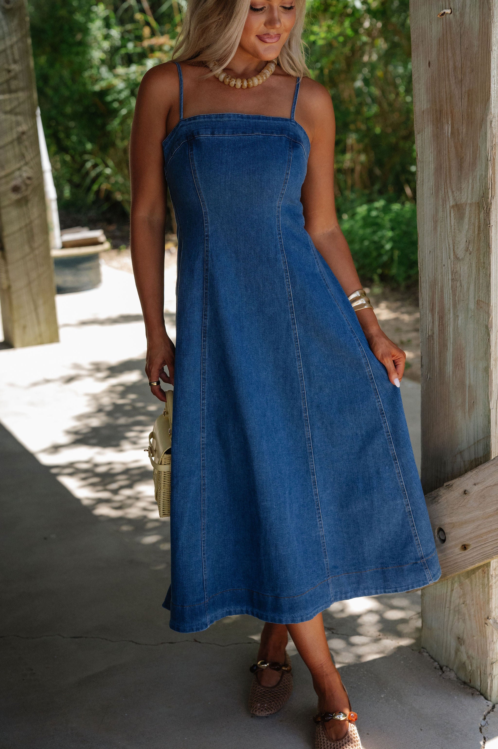 Maddie Denim Midi Dress