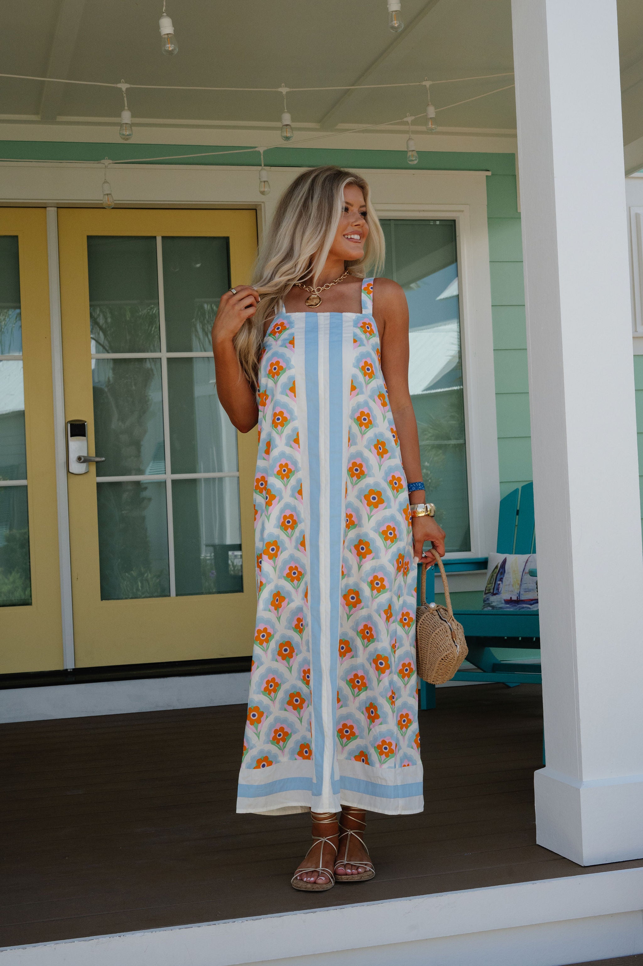 Daisy Midi Dress-Blue