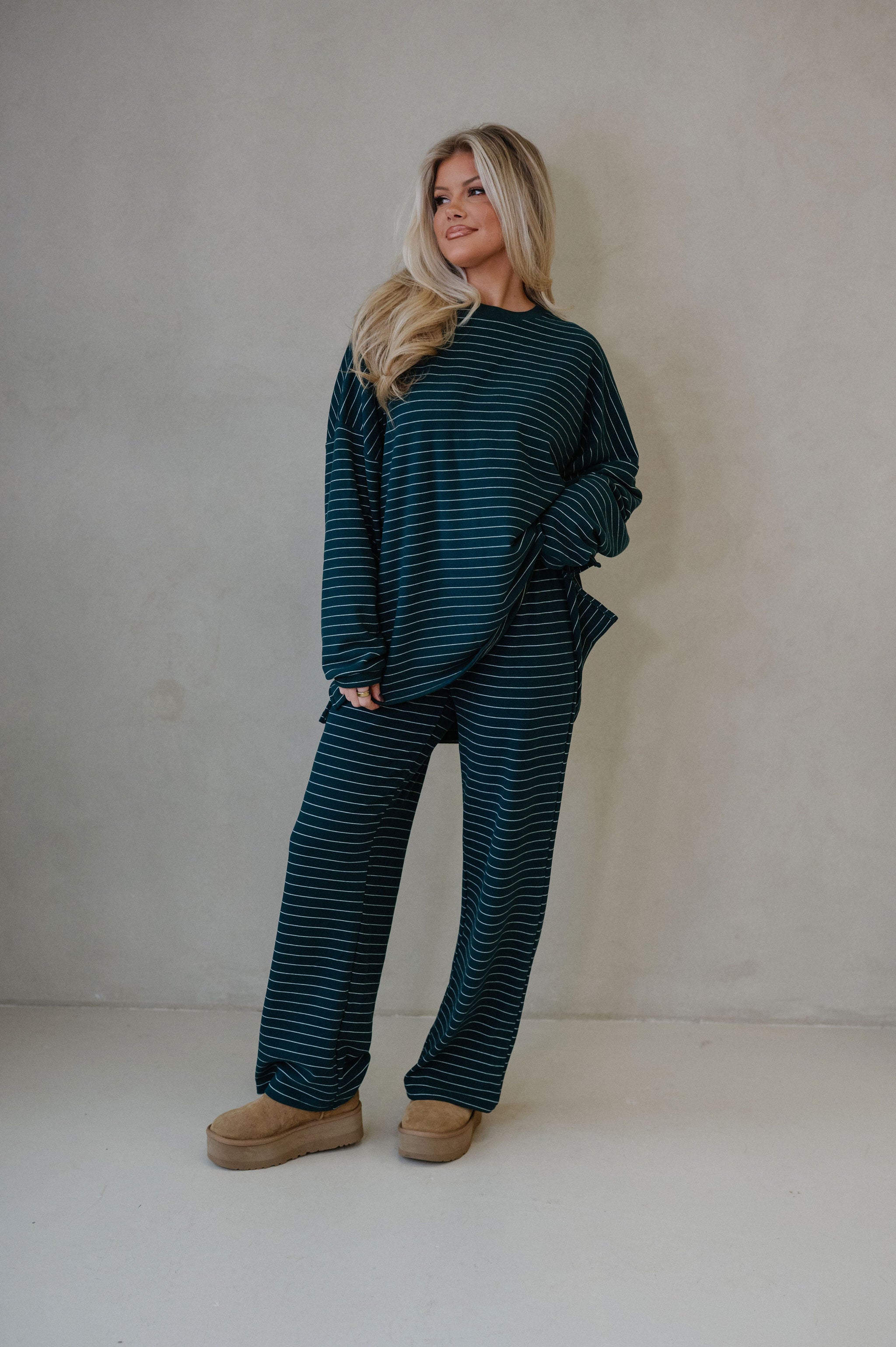 Laurel Striped Top-Green