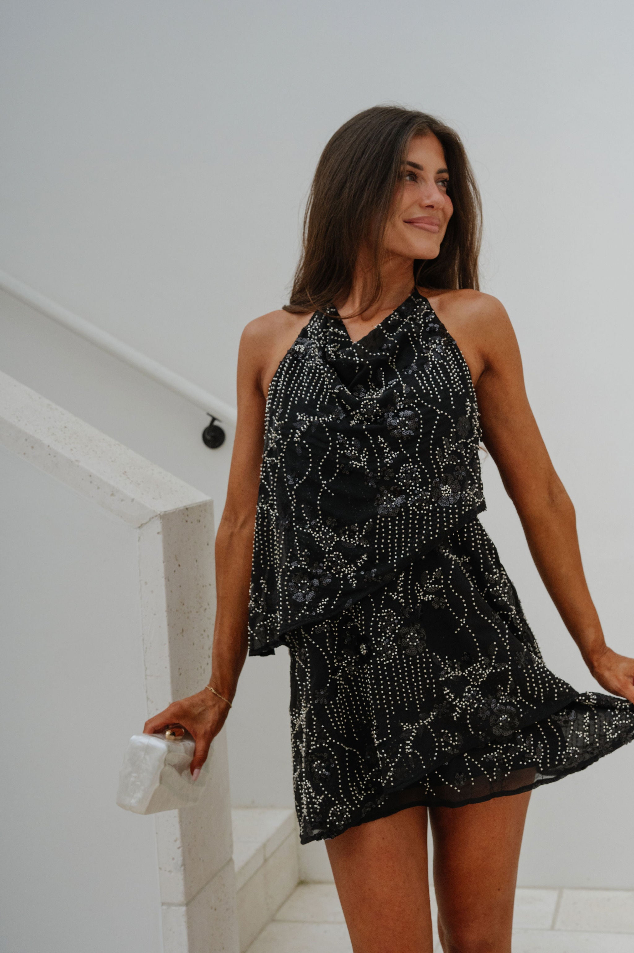 PREORDER// Valerie Sequin Mini Dress- Black //SHIPPING BY 5/25