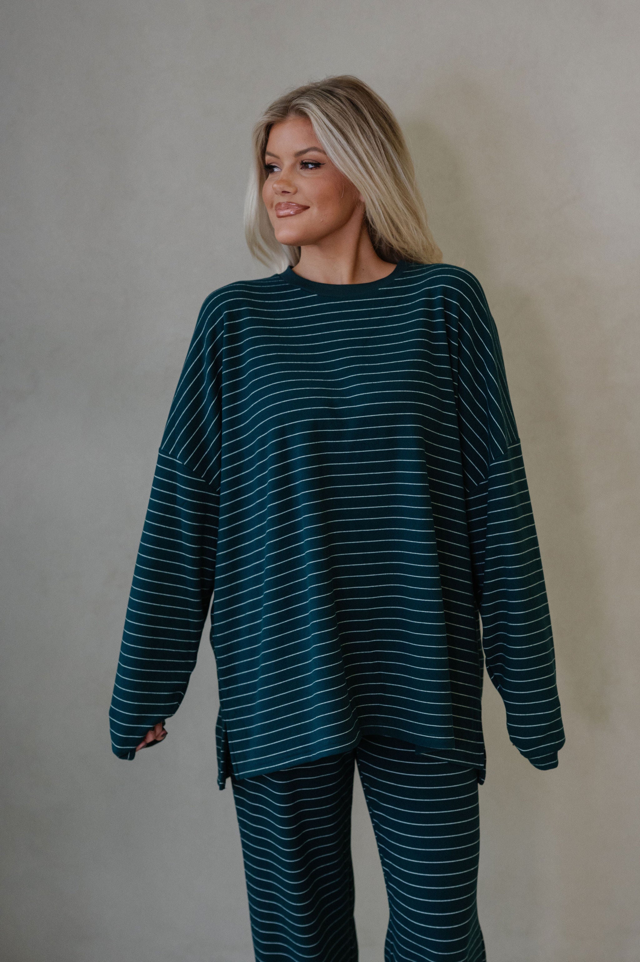 Laurel Striped Top-Green