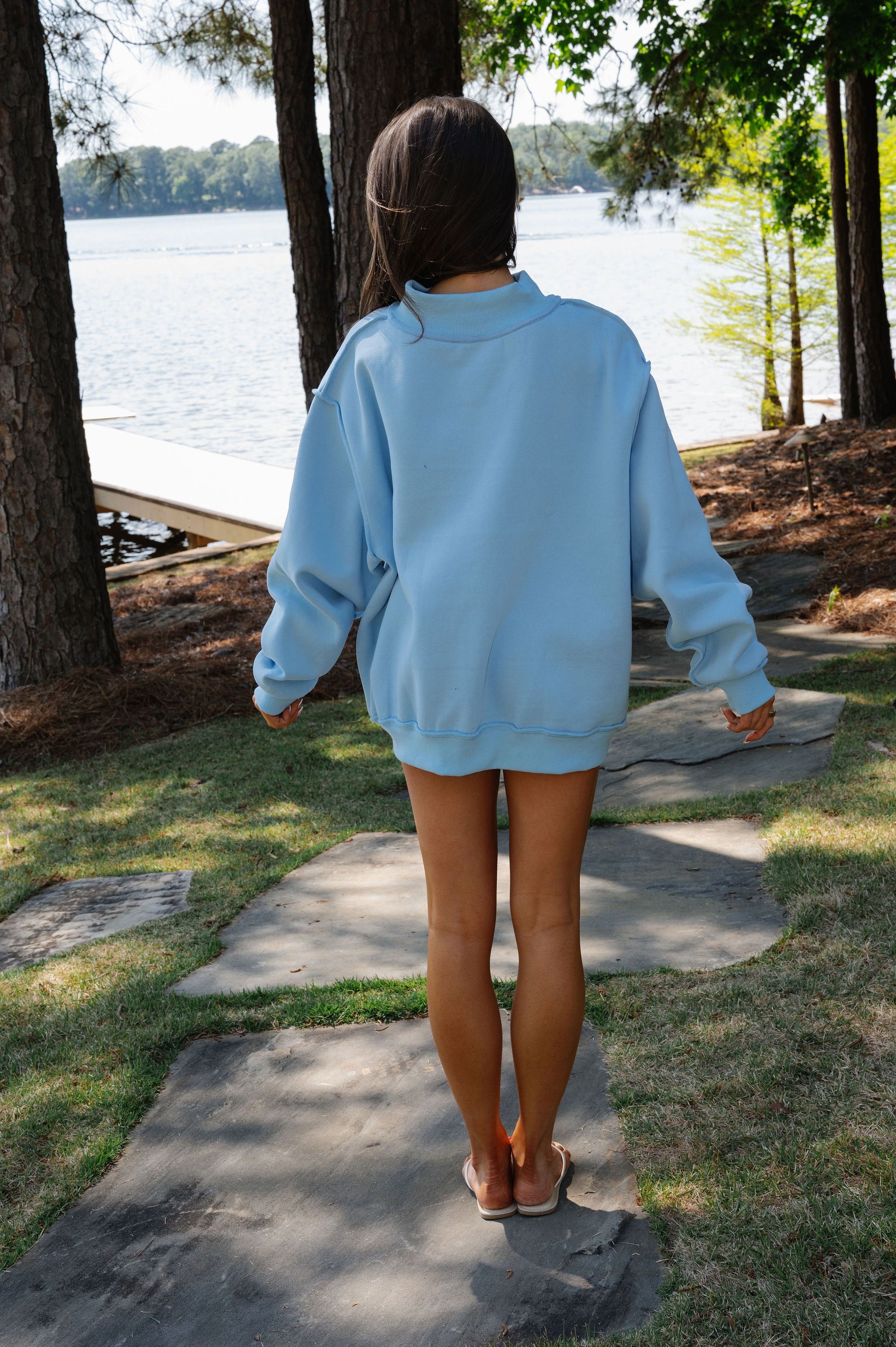 "Jesus Saves" Mockneck -Baby Blue