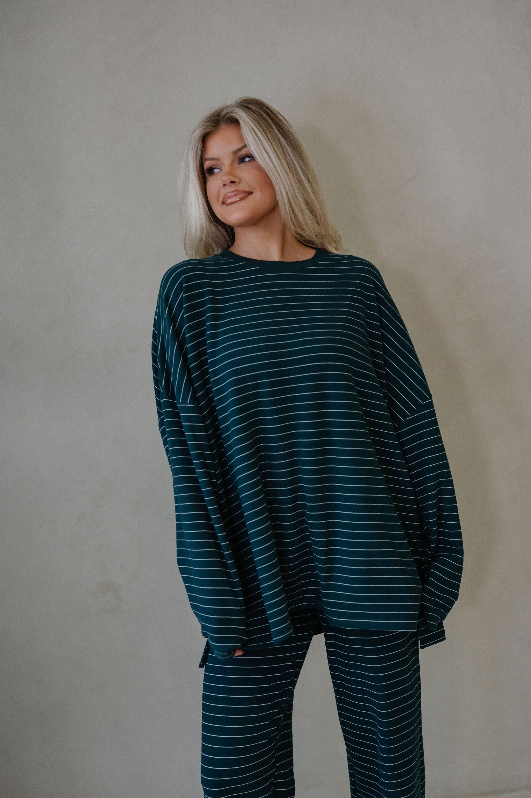 Laurel Striped Top-Green