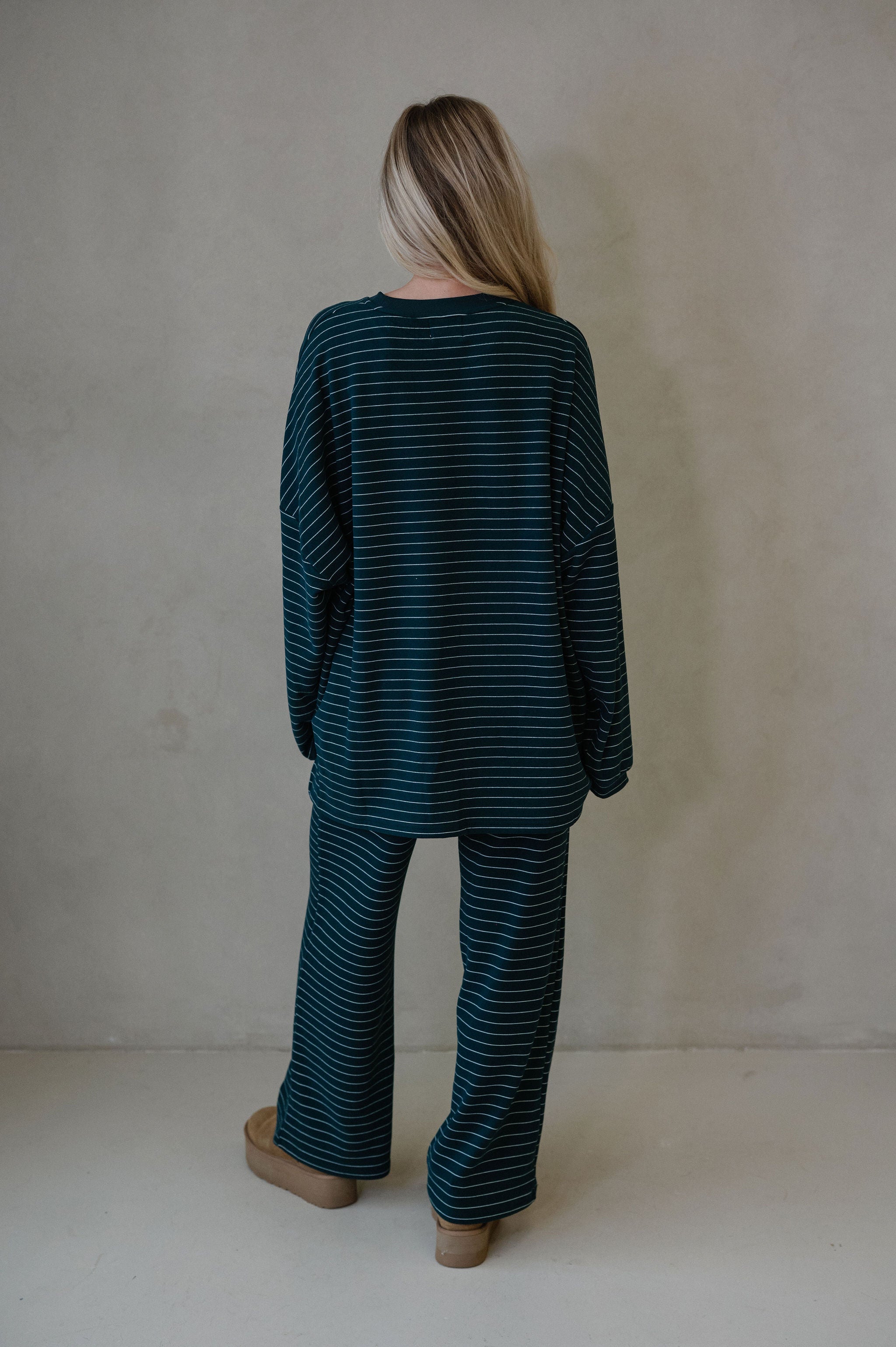 Hattie Striped Pants-Green