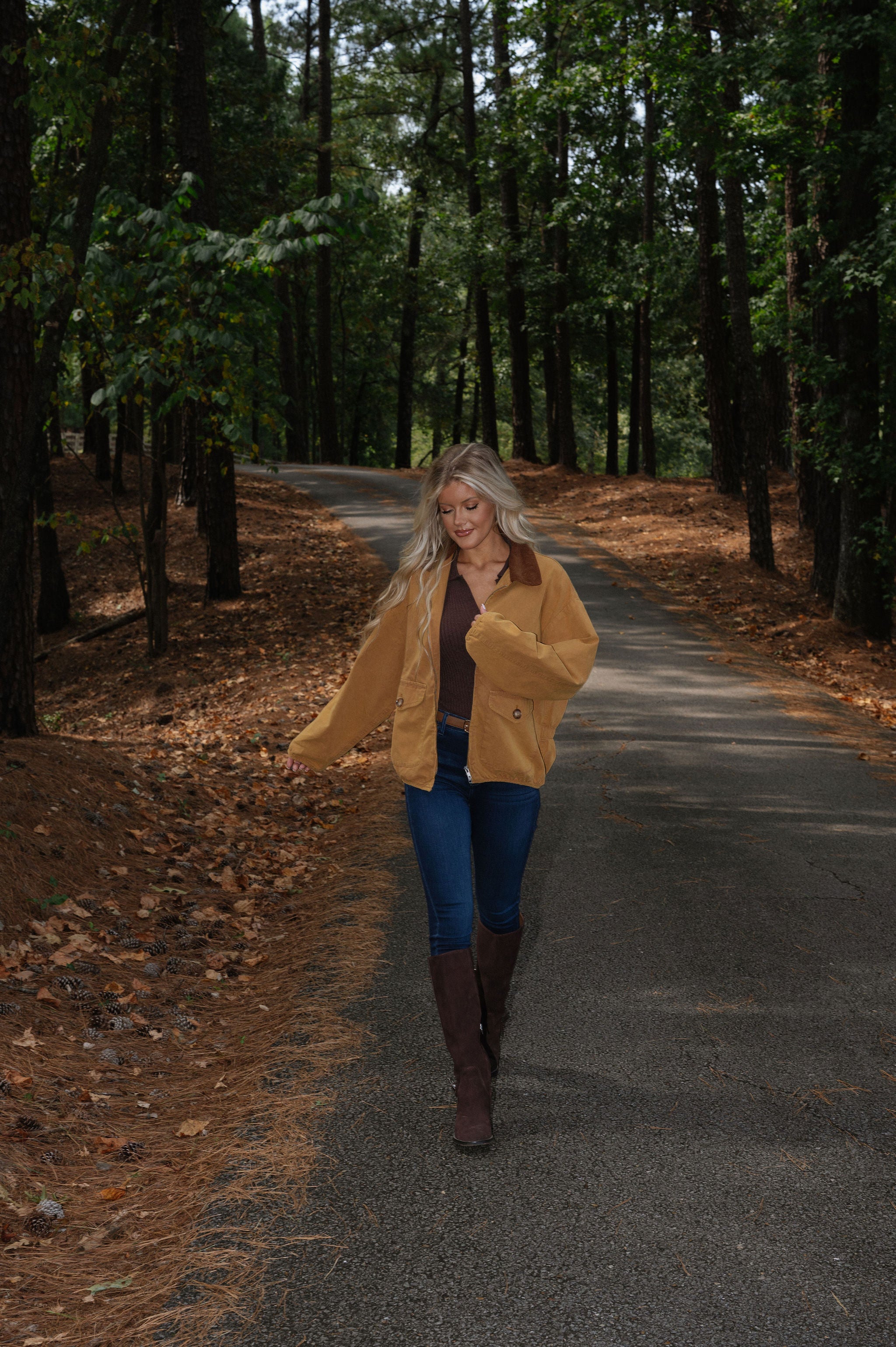 Collared Barn Jacket- Camel/Brown