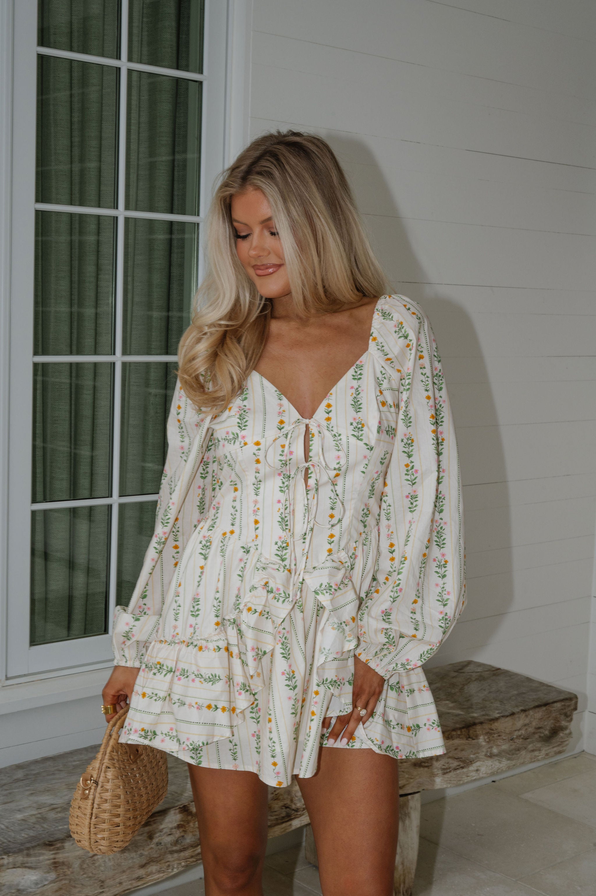 Bayleigh Floral Romper-Cream