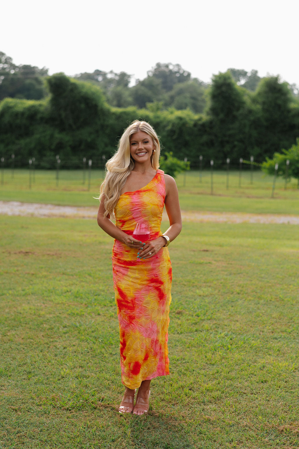 Nora Asymmetrical Maxi Dress-Sunset