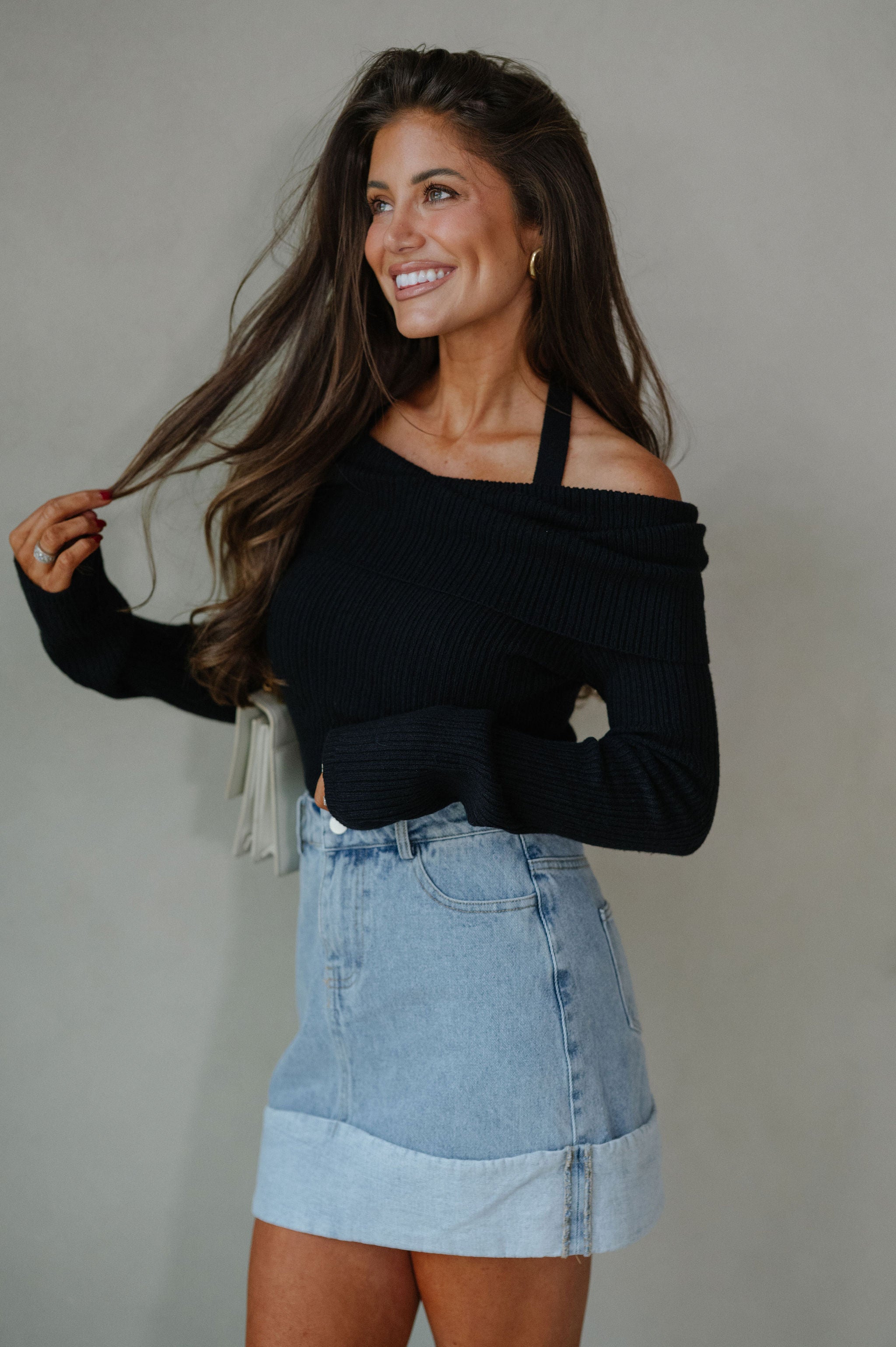 Myra Sweater Top-Black