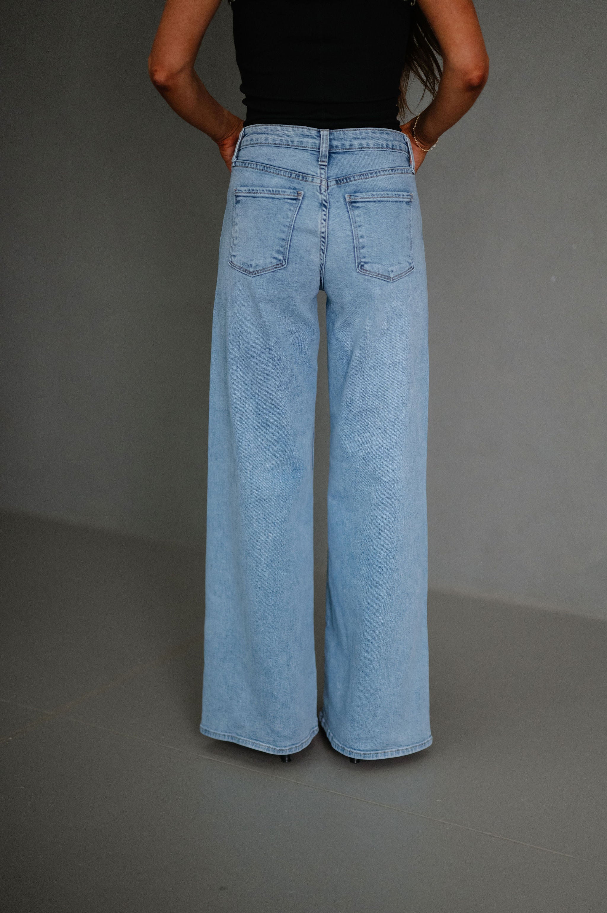 Lillian Wide Leg Jeans-Medium Denim