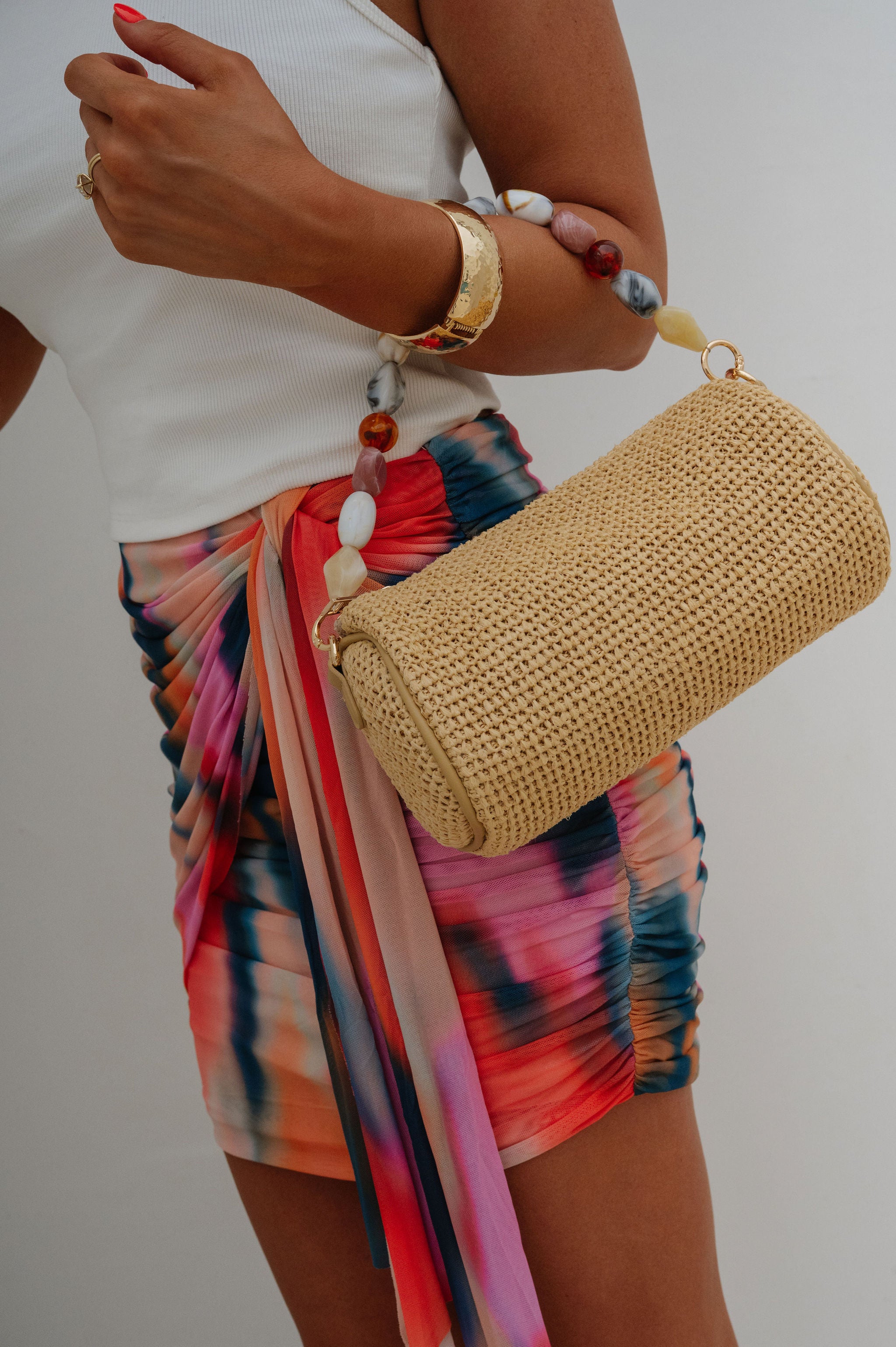 Rachel Straw Clutch-Natural