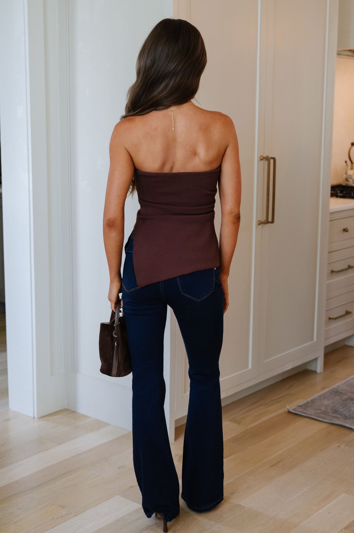 Ava Strapless Top-Brown