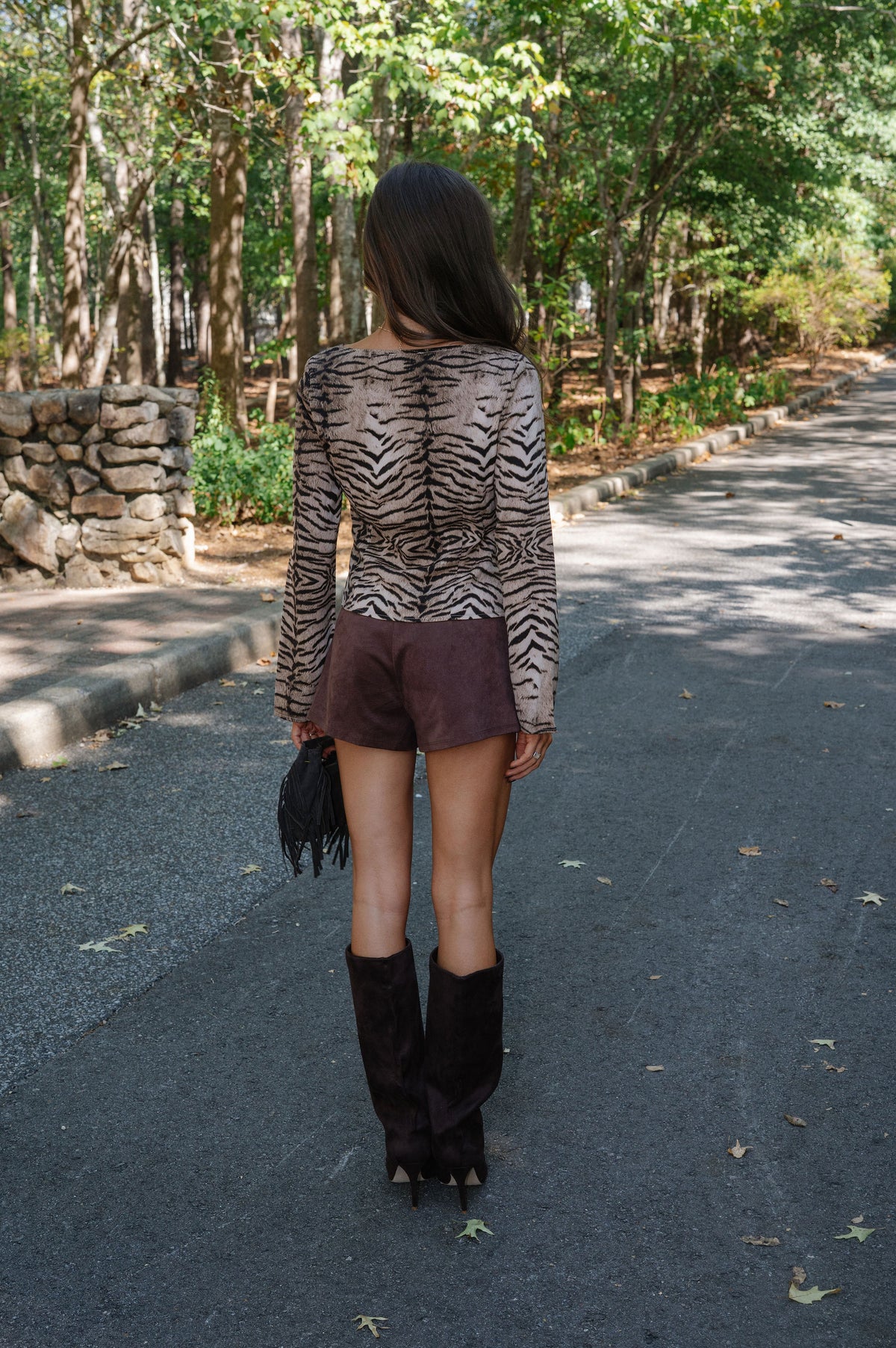 Tiger Print Long Sleeve Top