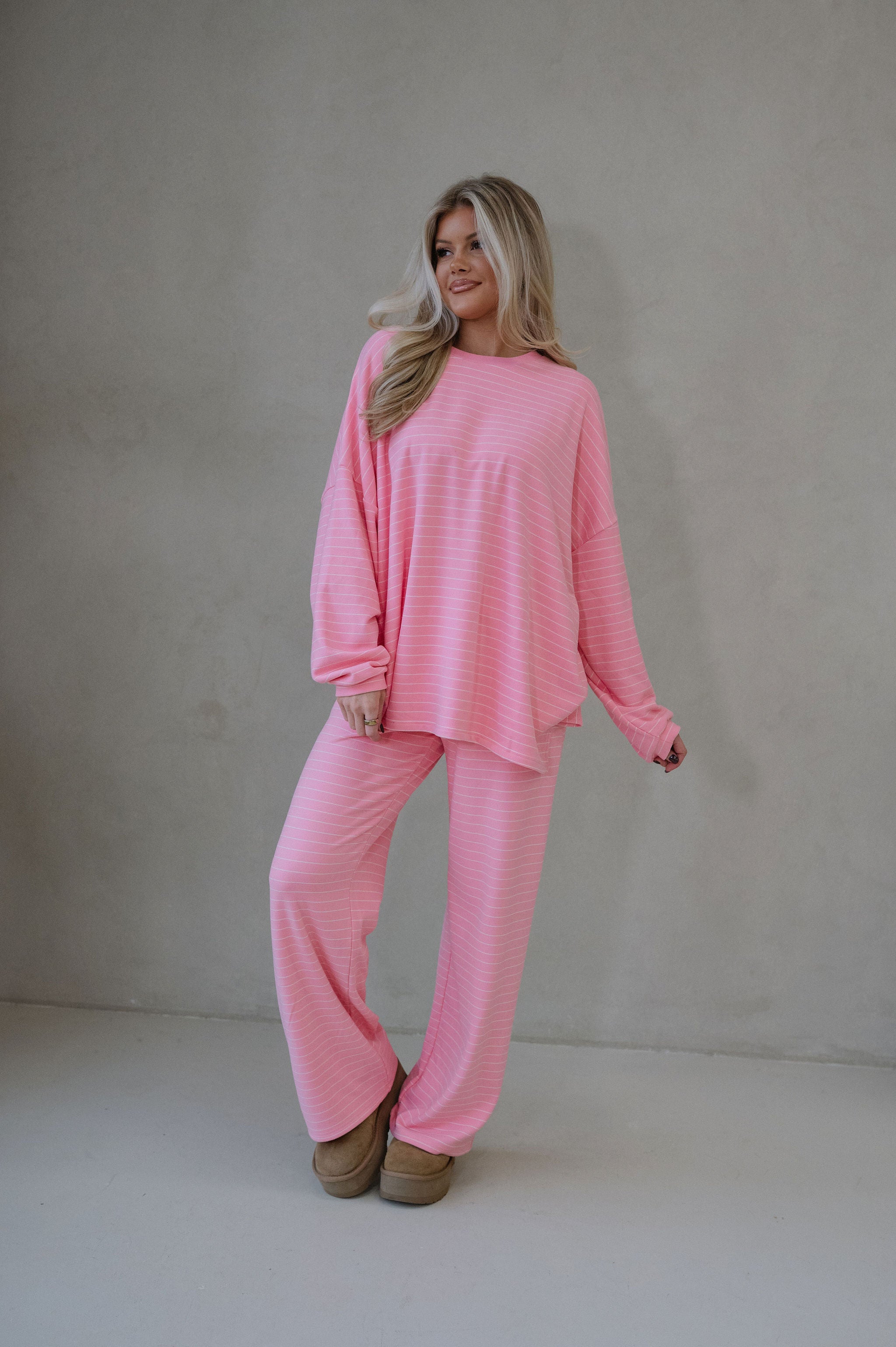 Hattie Striped Pants-Pink