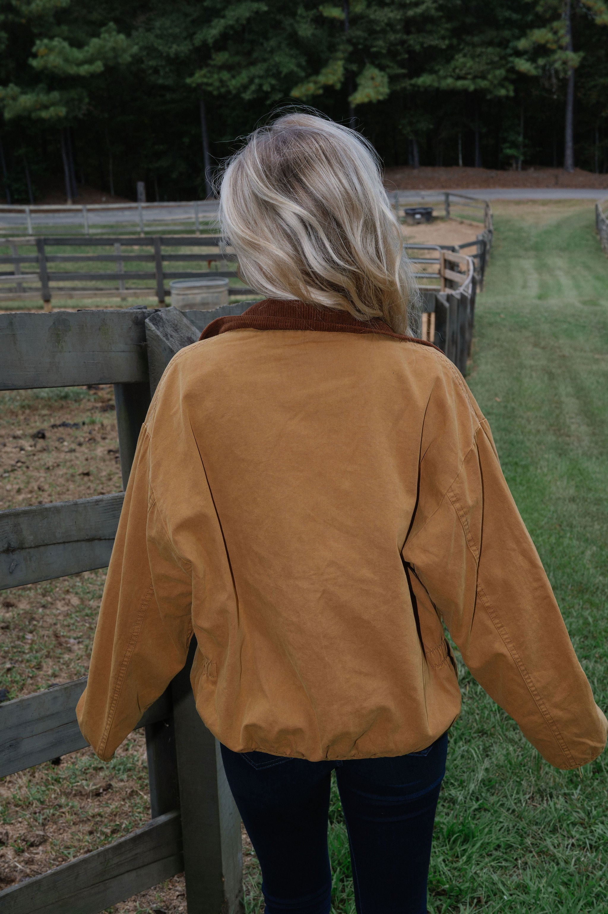 Collared Barn Jacket- Camel/Brown