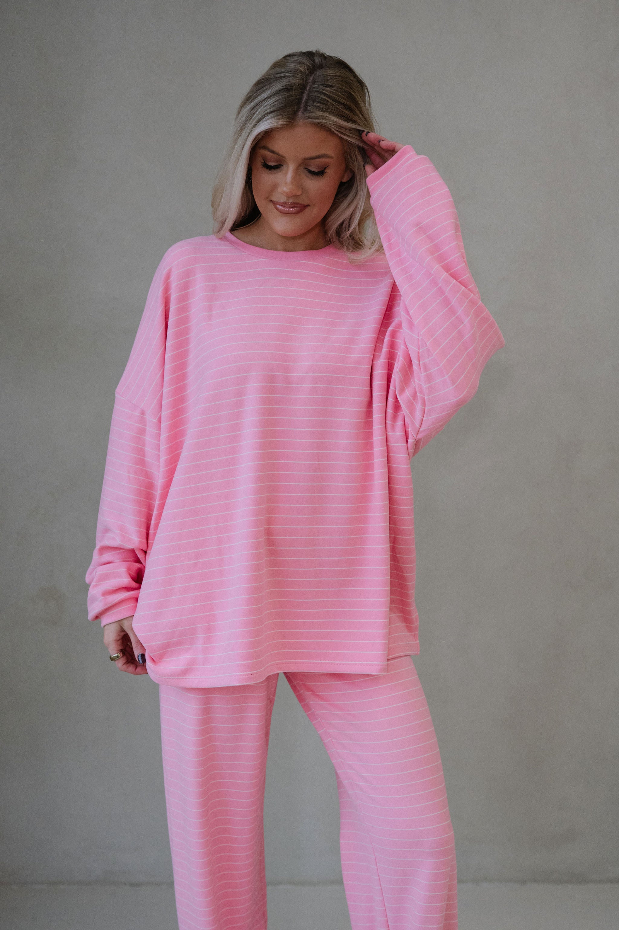 Laurel Striped Top-Pink