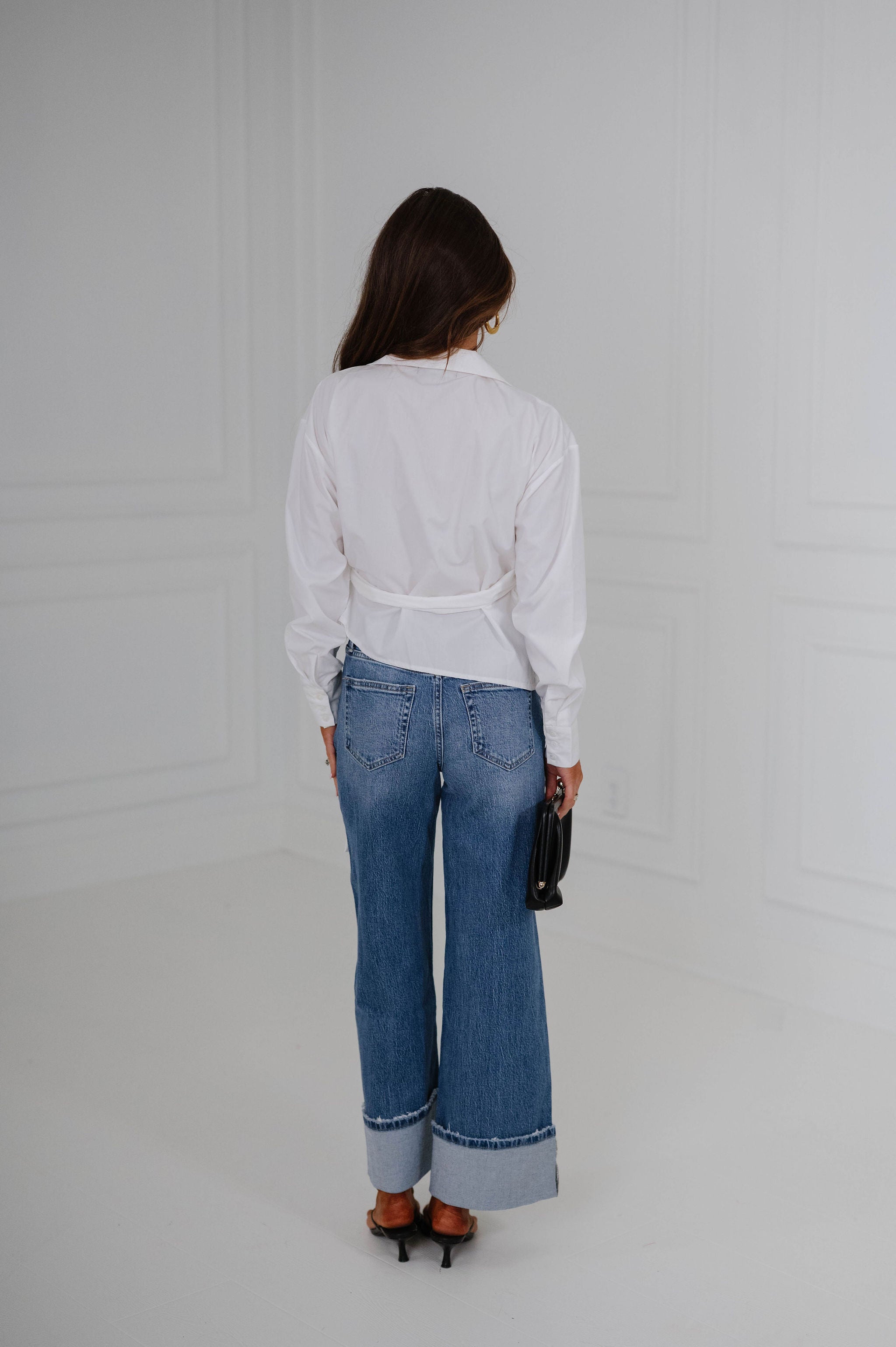 Kate Asymmetrical Wrap Top-White