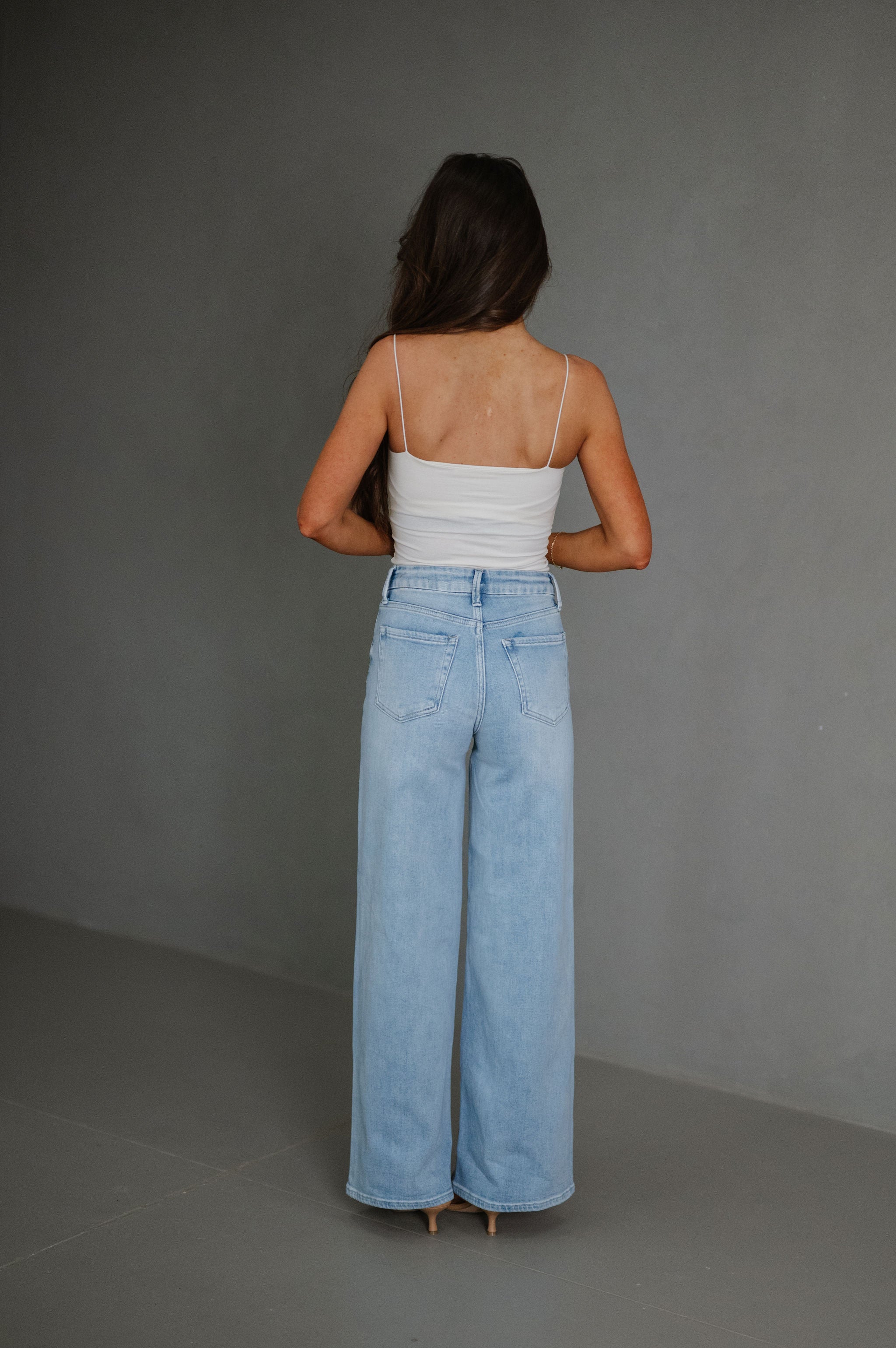 Poppy Wide Leg Jeans-Light Denim