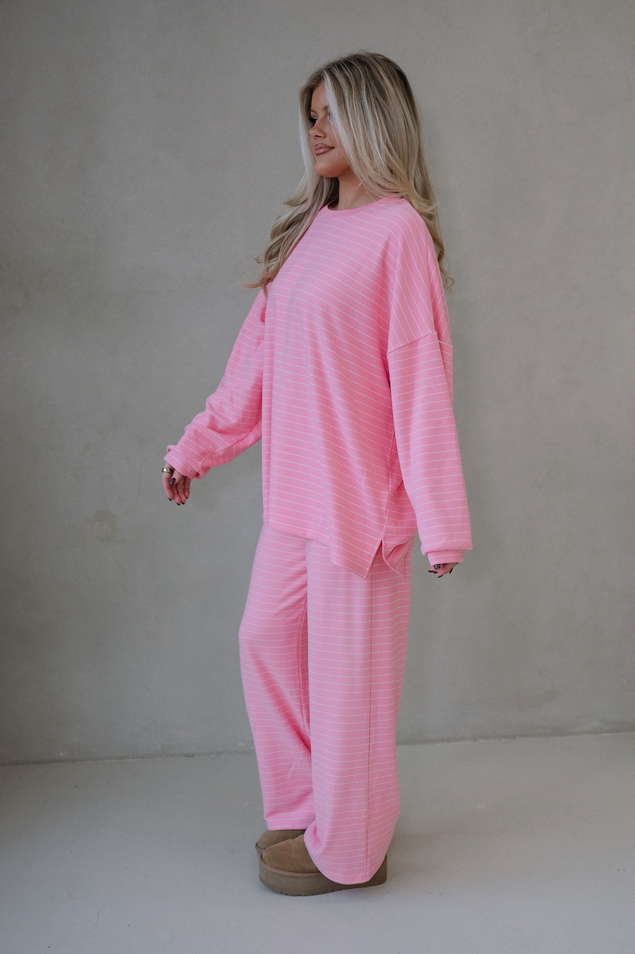 Laurel Striped Top-Pink