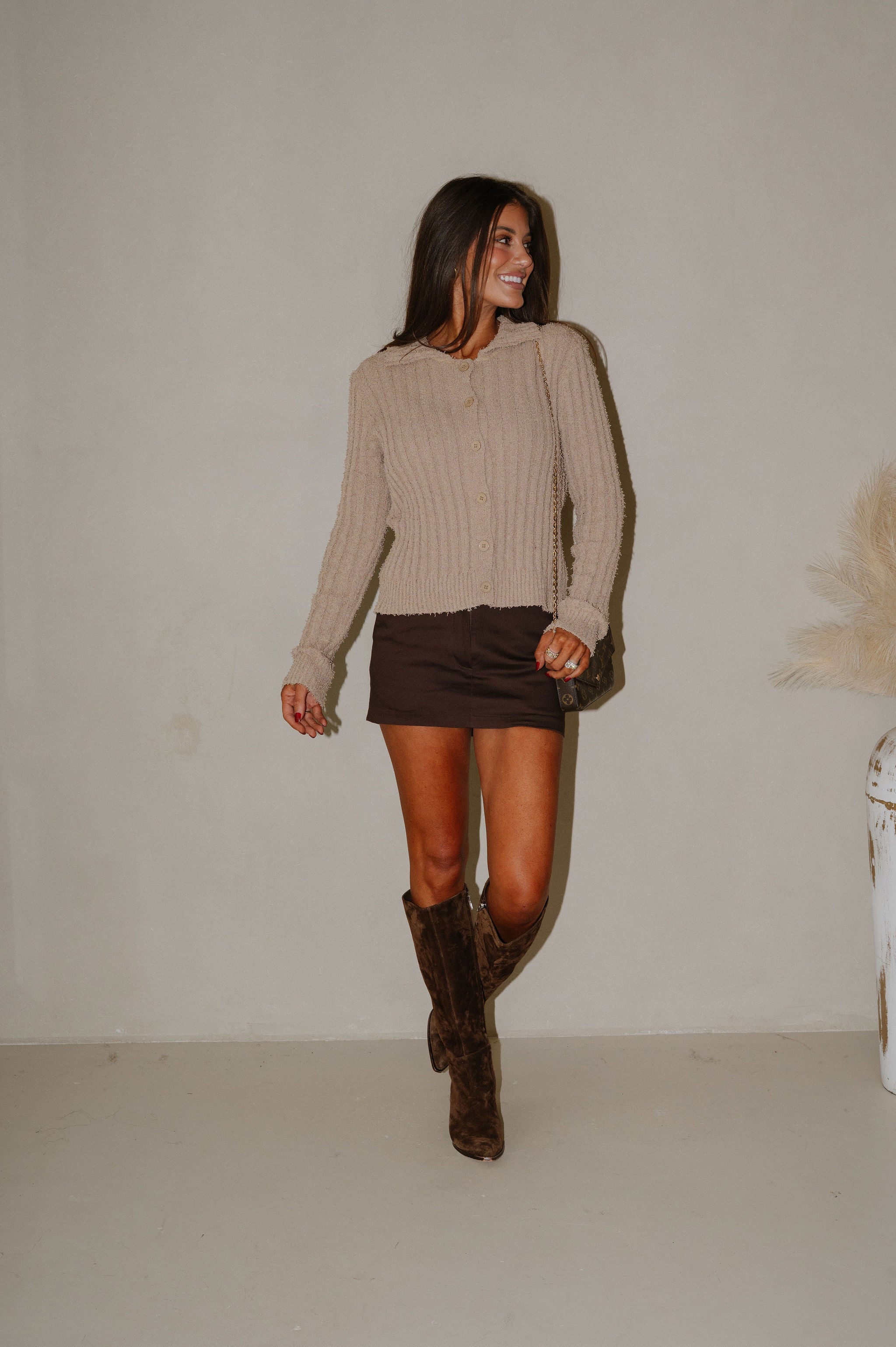 Jax Textured Top-Khaki