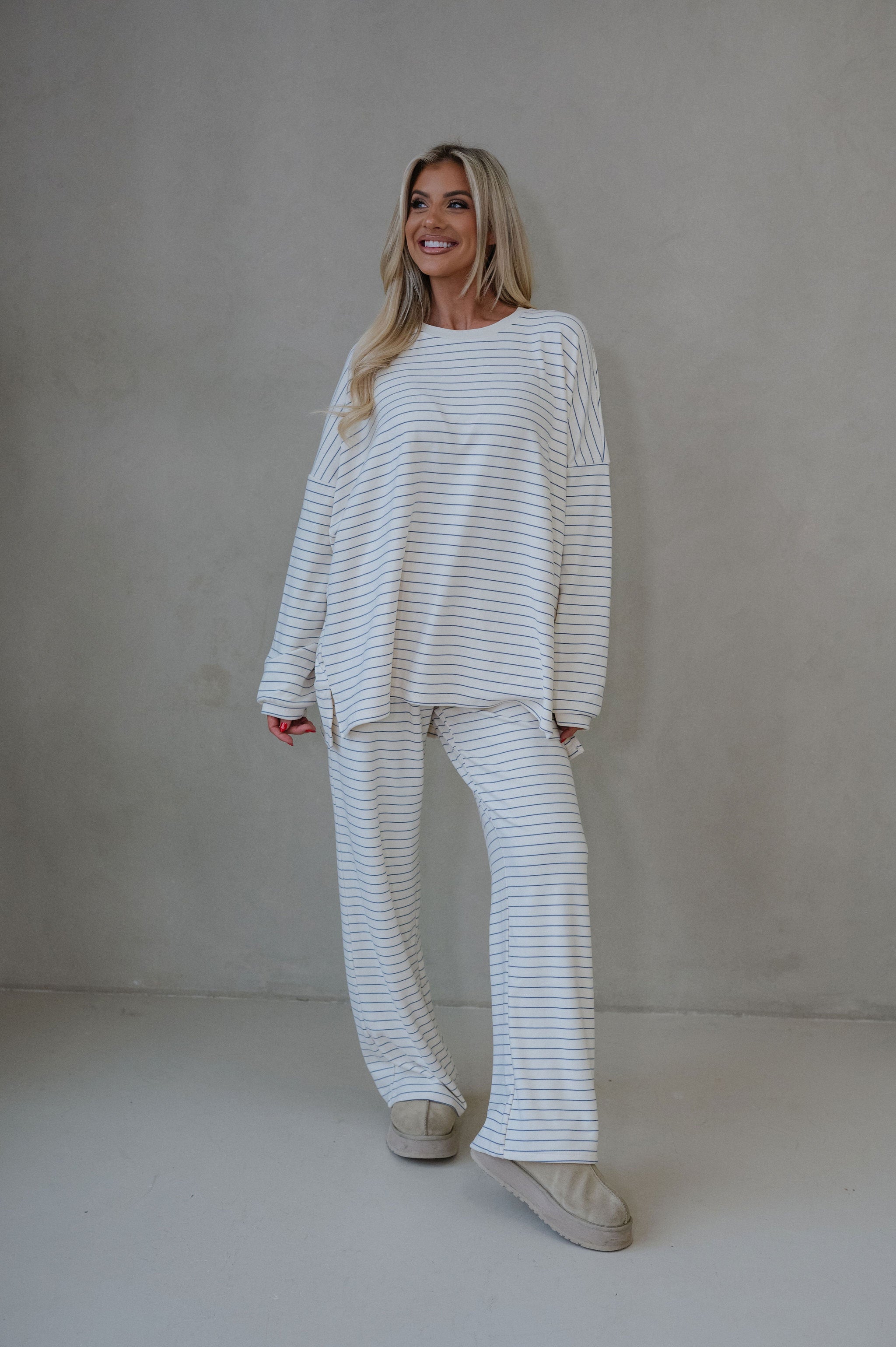 Laurel Striped Top-Ivory