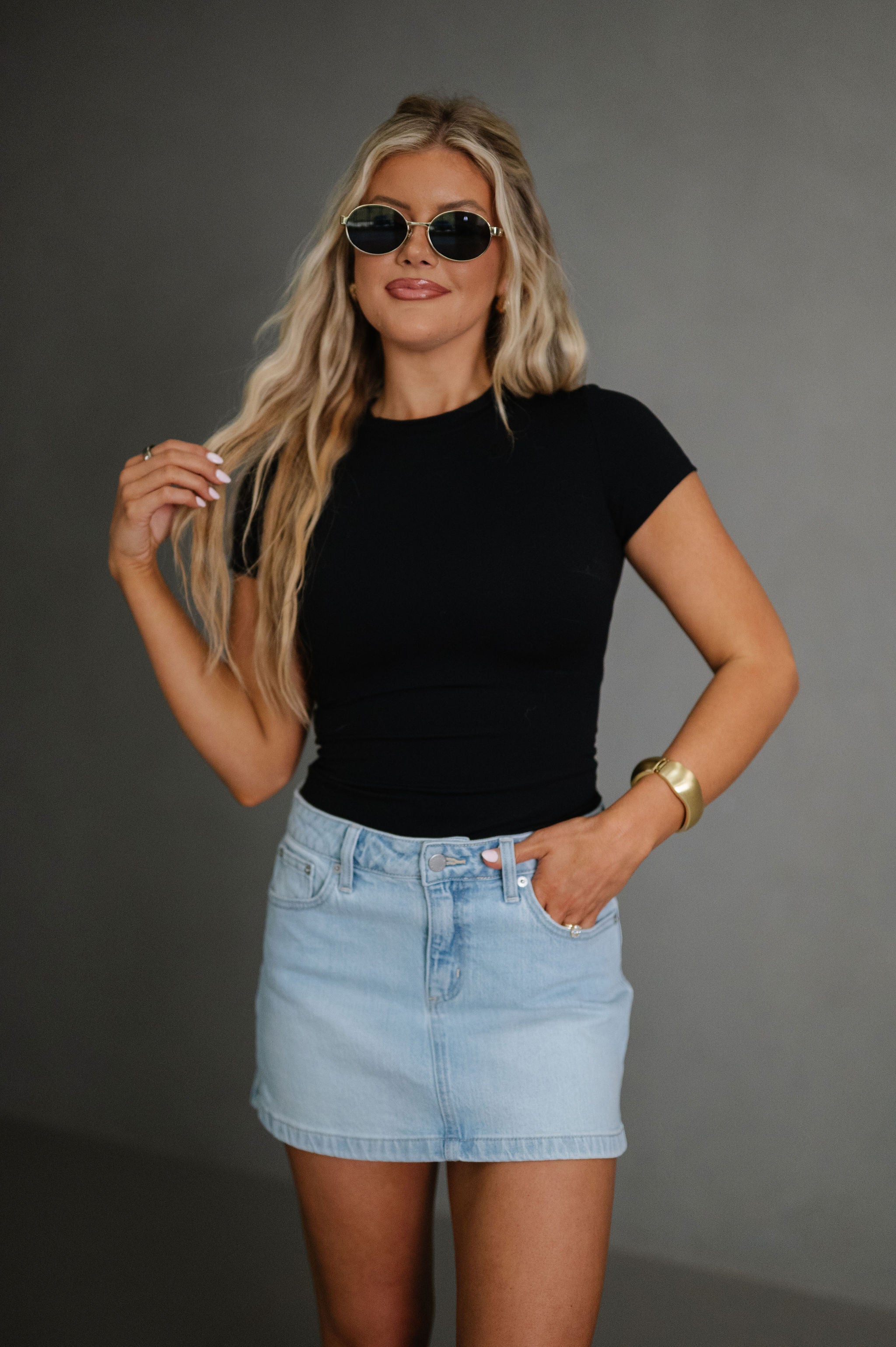 Montana Mini Skirt-Light Wash