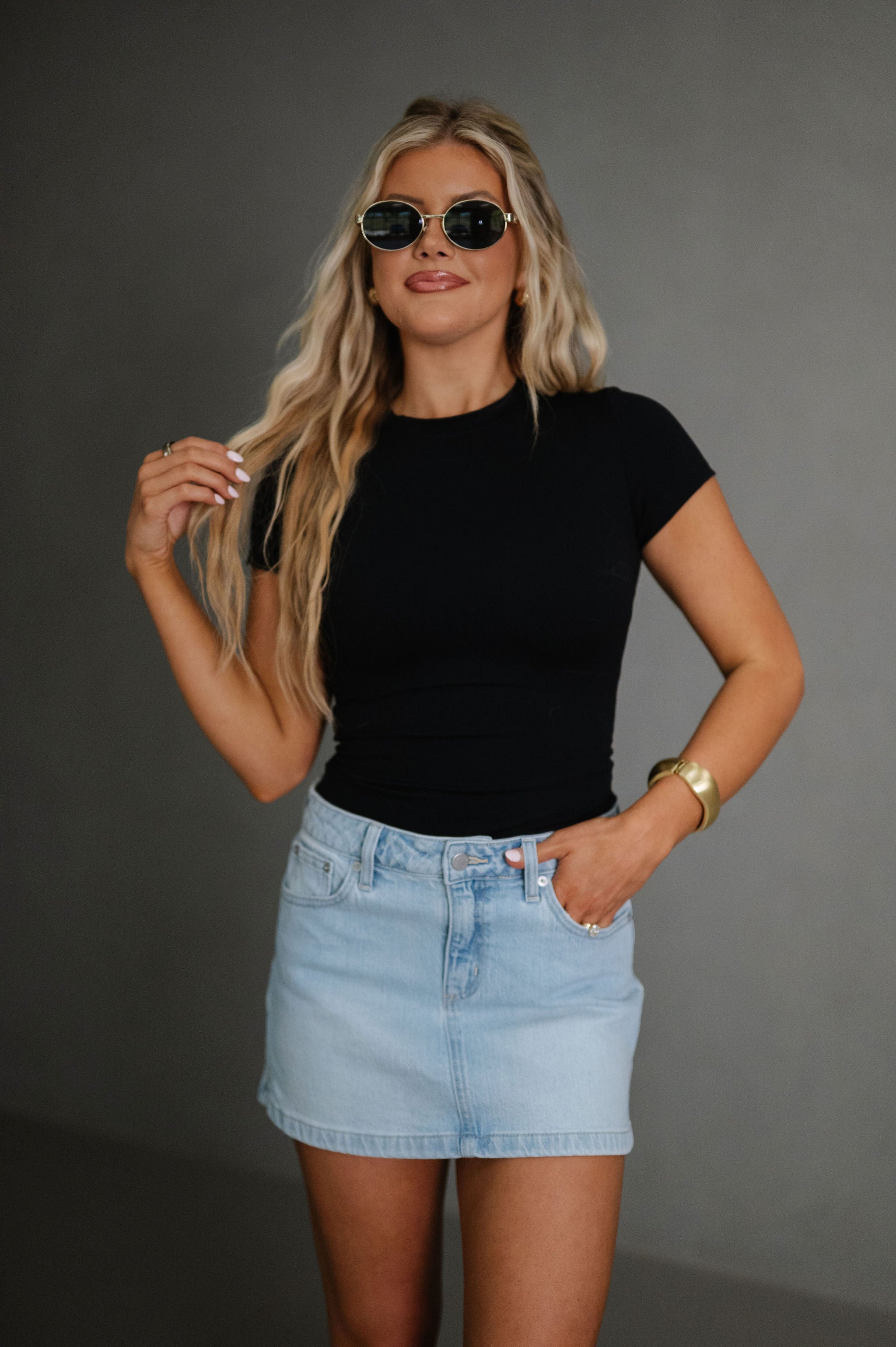 Montana Mini Skirt-Light Wash
