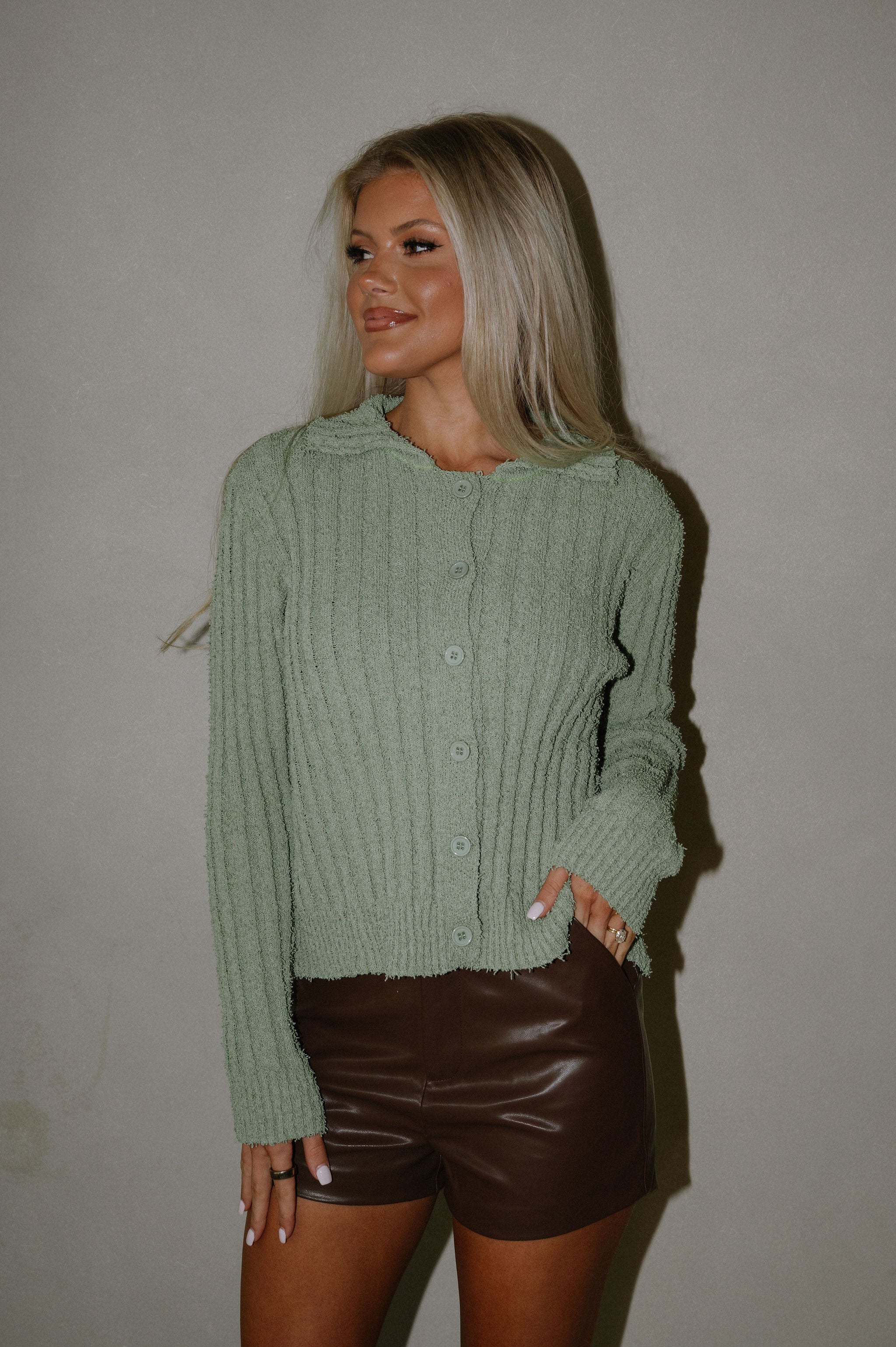 Jax Textured Top-Sage