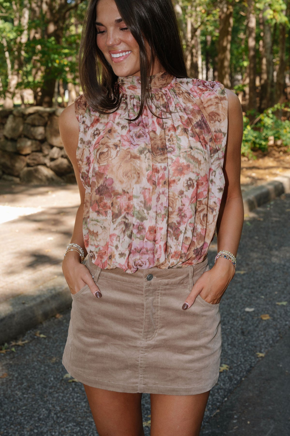 Salt Mock Neck Bodysuit- Floral
