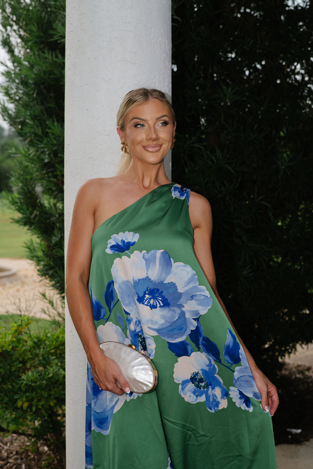 Glena Floral Maxi Dress-Green/Blue