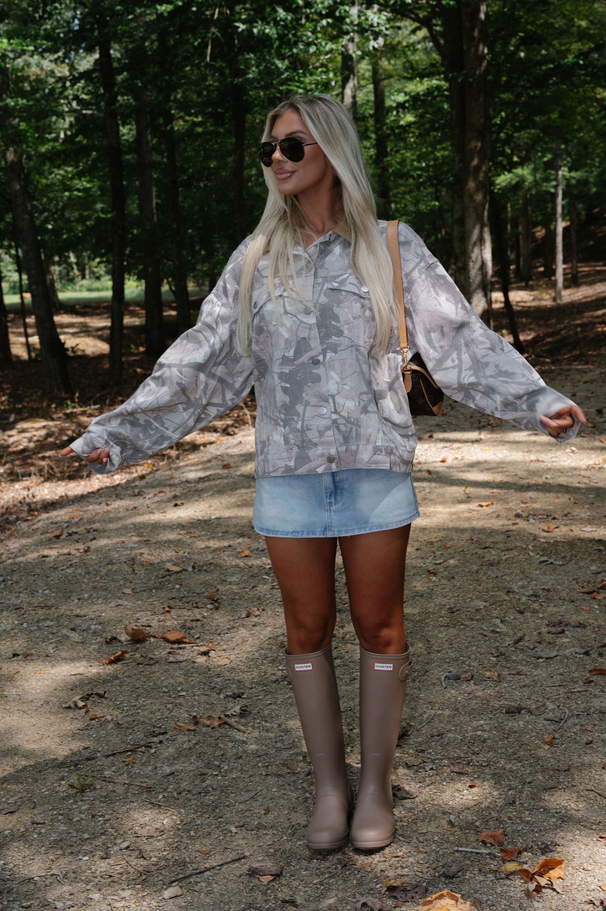 Woodland Camo Jacket-Light Wash