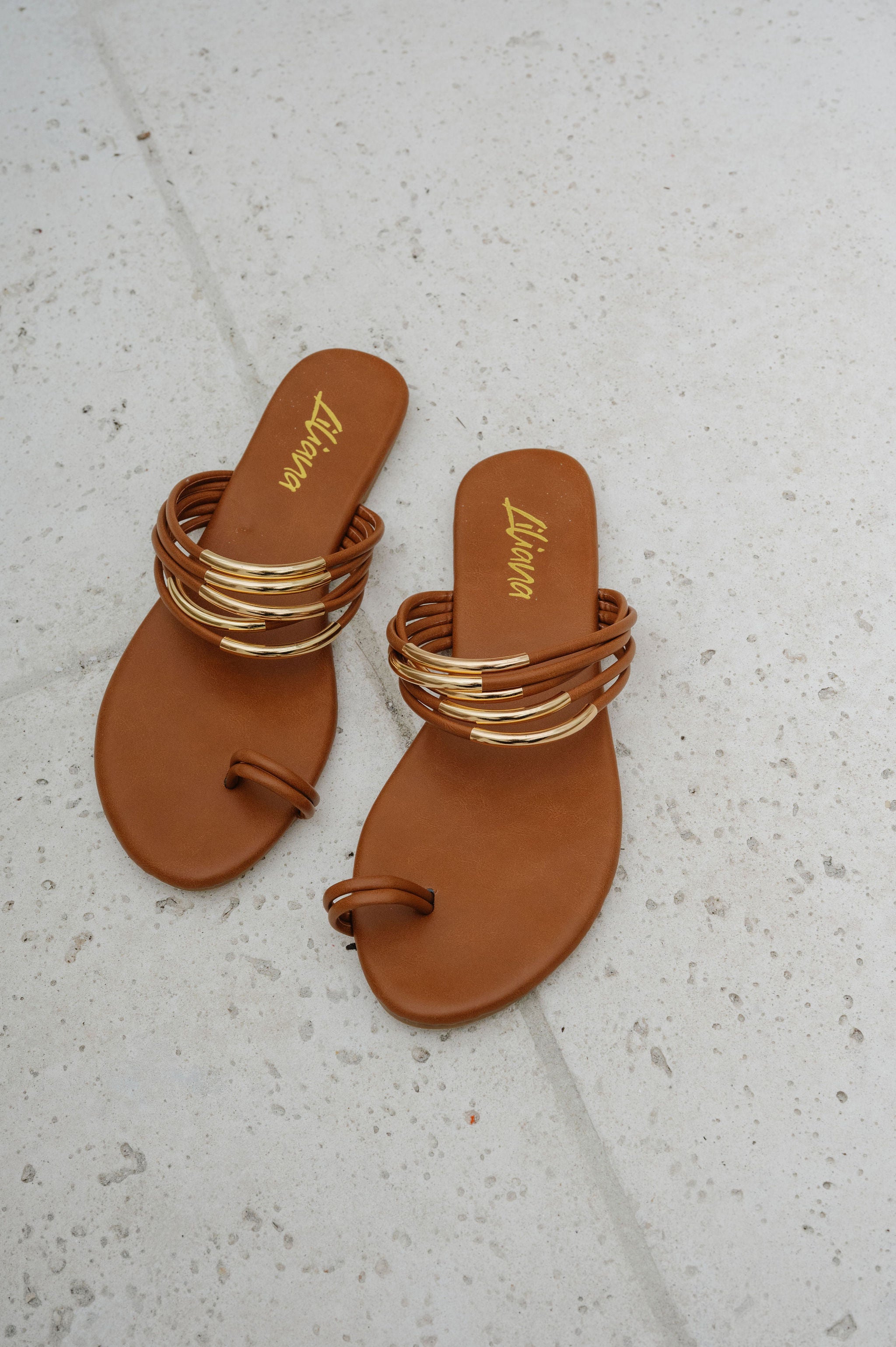 Marlo Metal Detail Sandal-Tan