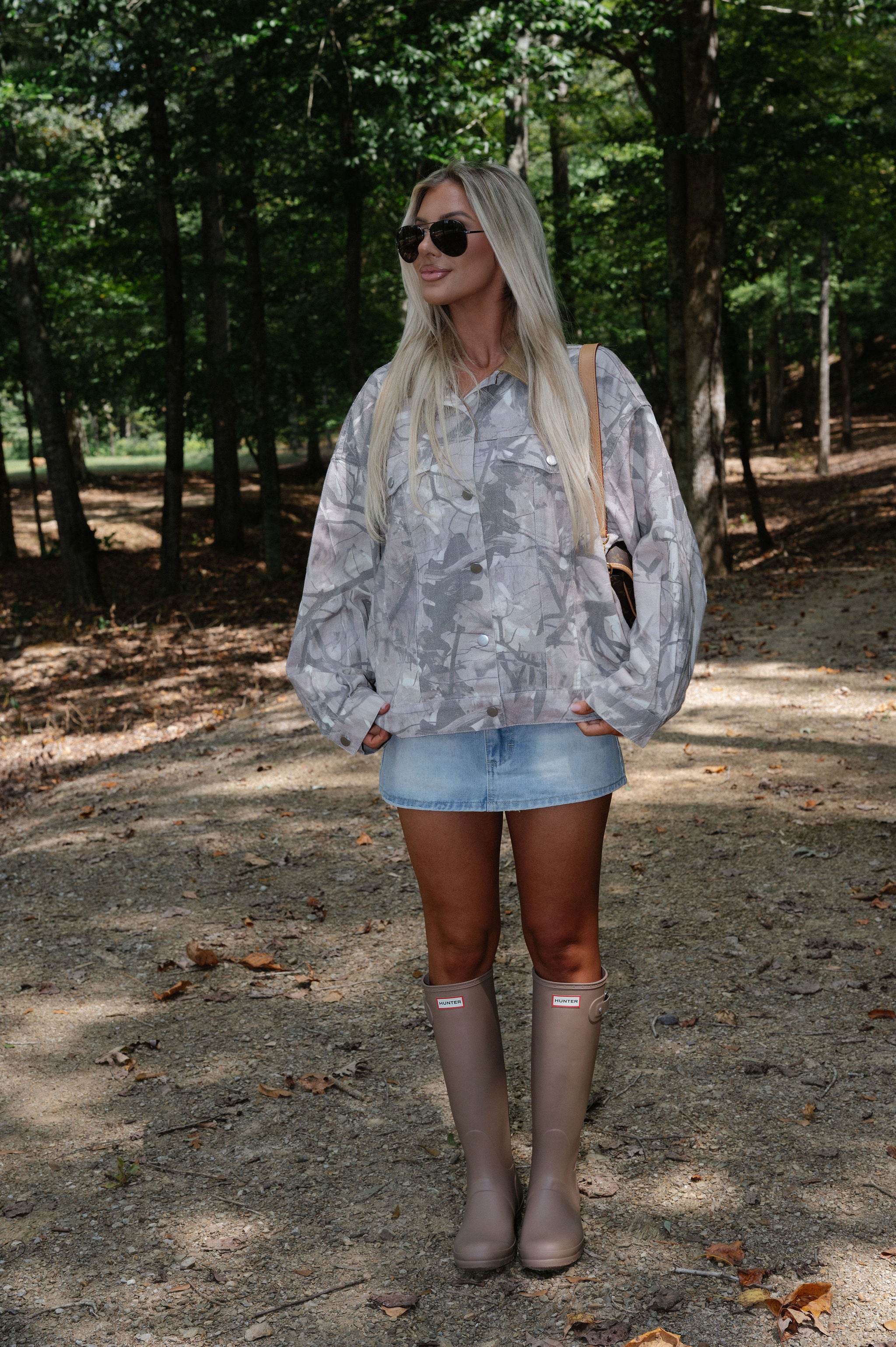 Woodland Camo Jacket-Light Wash