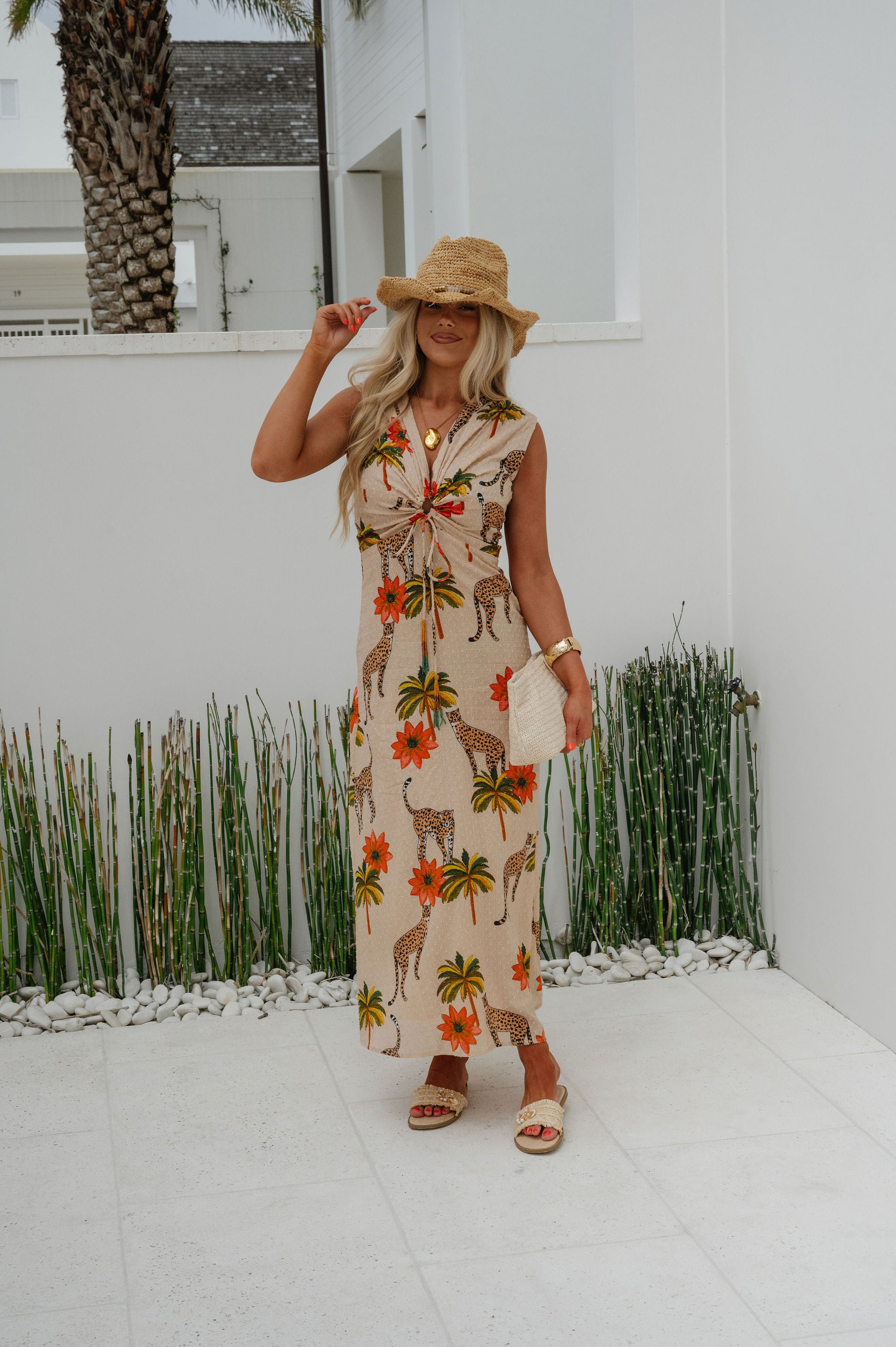 Sleeveless Cheetah Print Dress