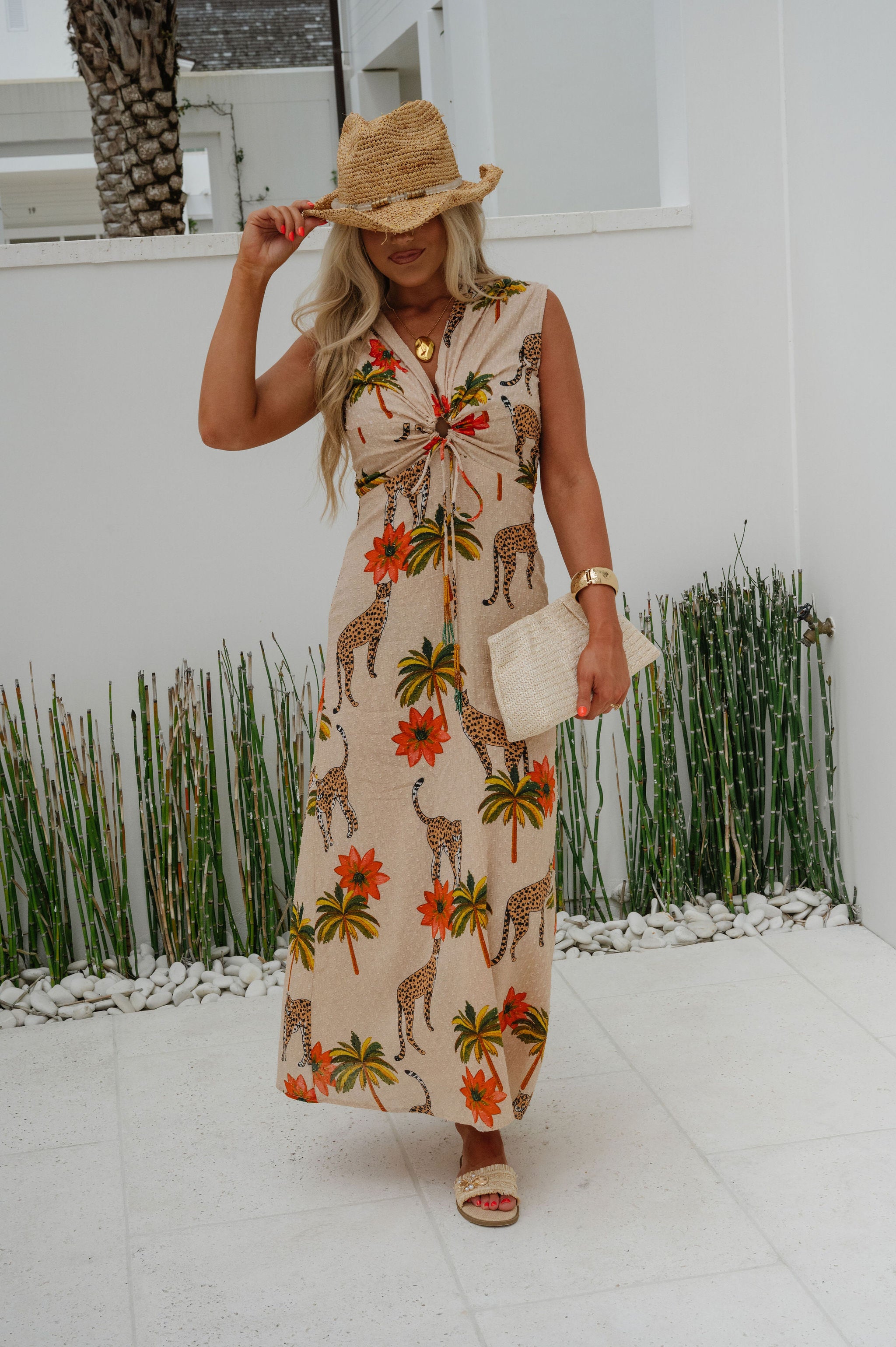 Sleeveless Cheetah Print Dress