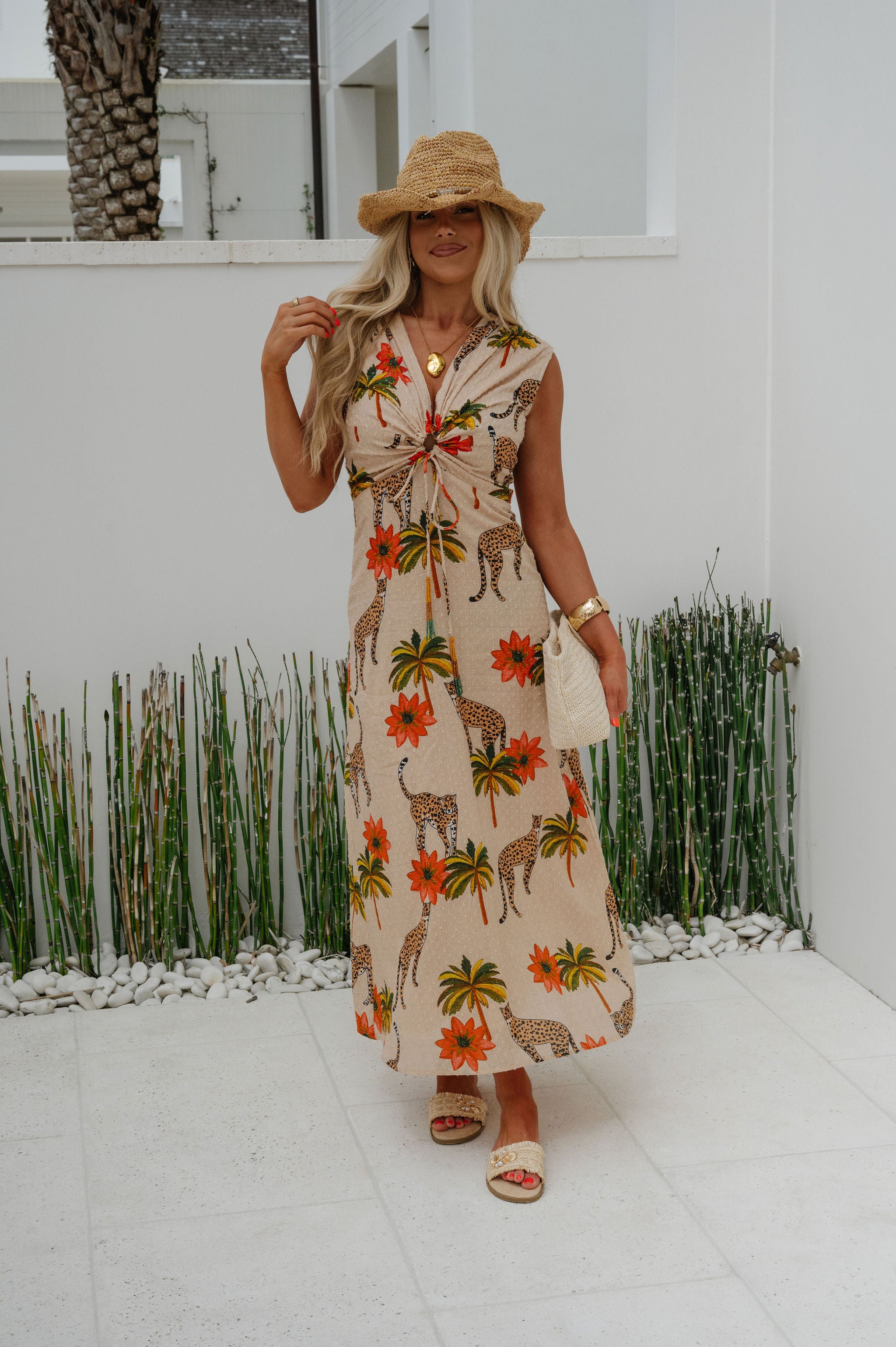 Sleeveless Cheetah Print Dress