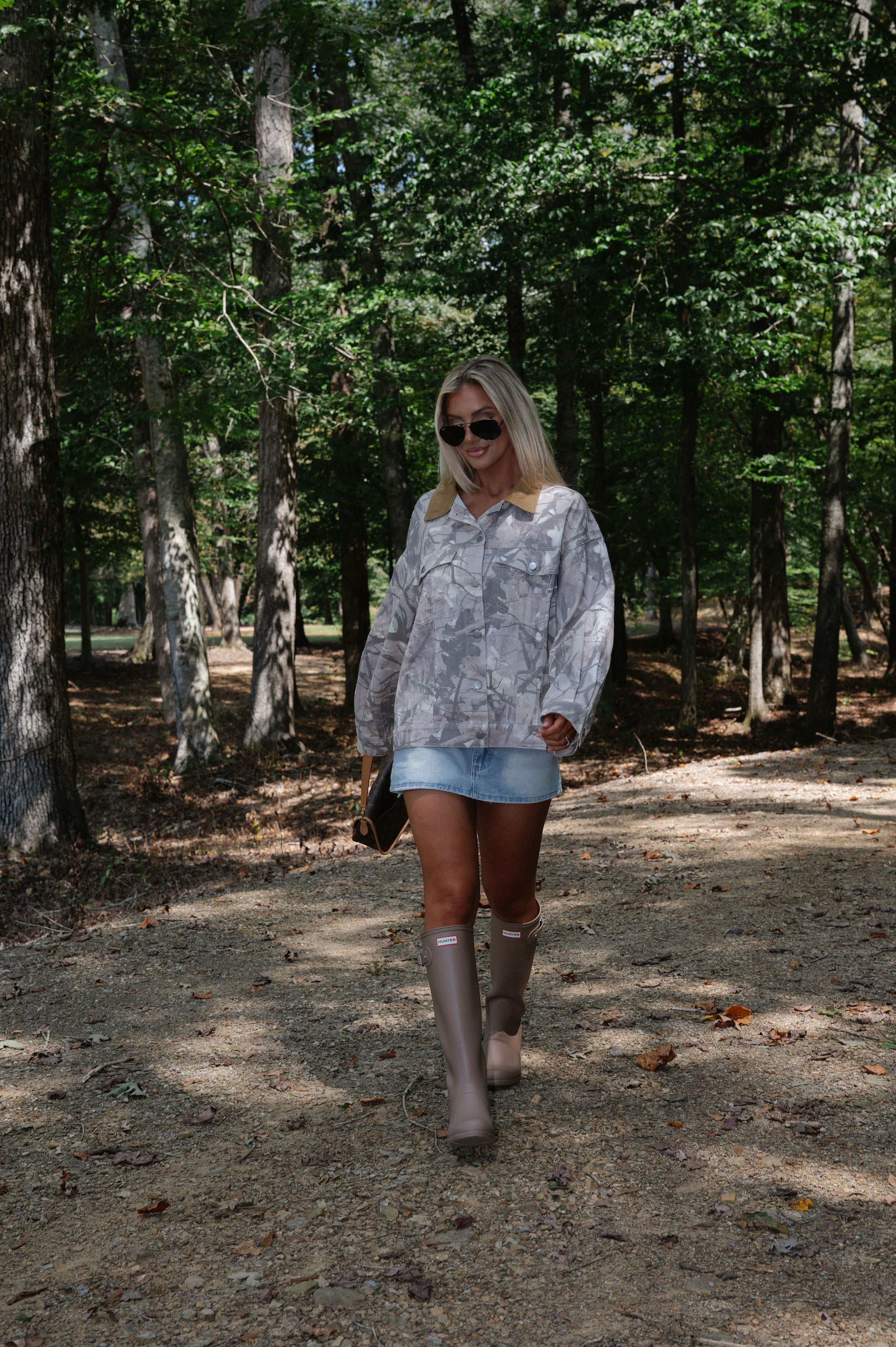 Woodland Camo Jacket-Light Wash