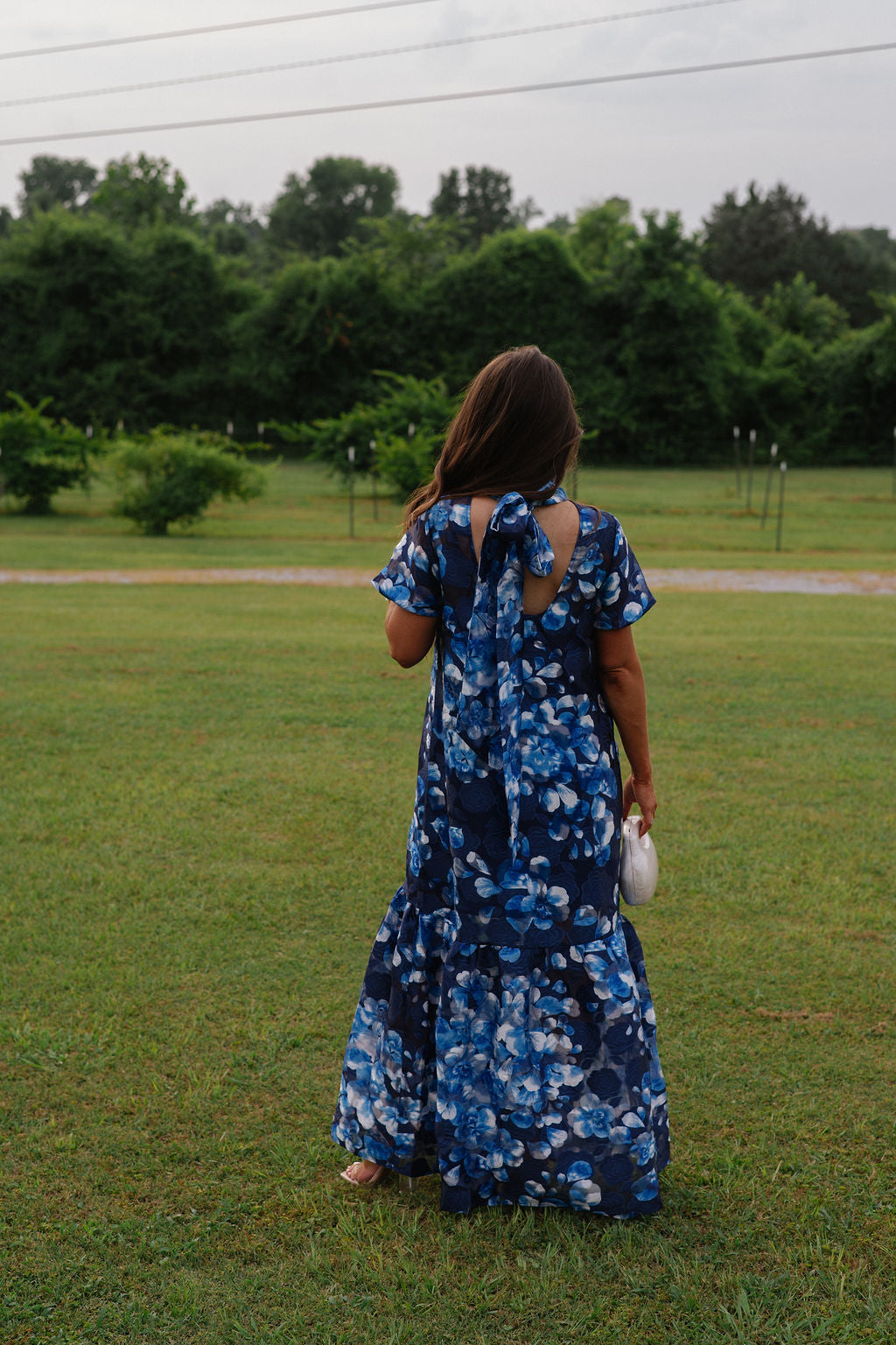 Abay Floral Dime Organza Maxi Dress