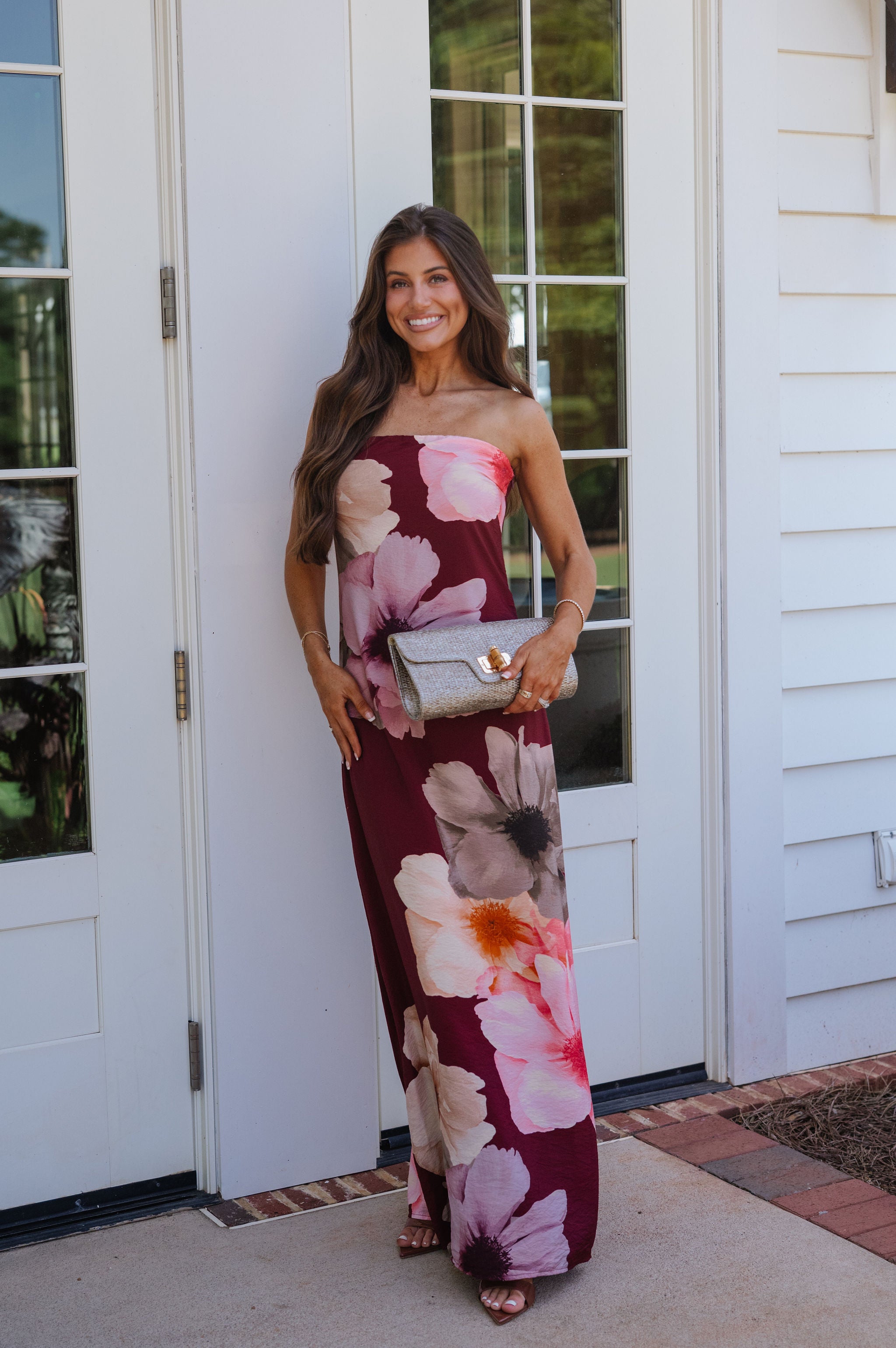 Claud Strapless Dress- Burgundy