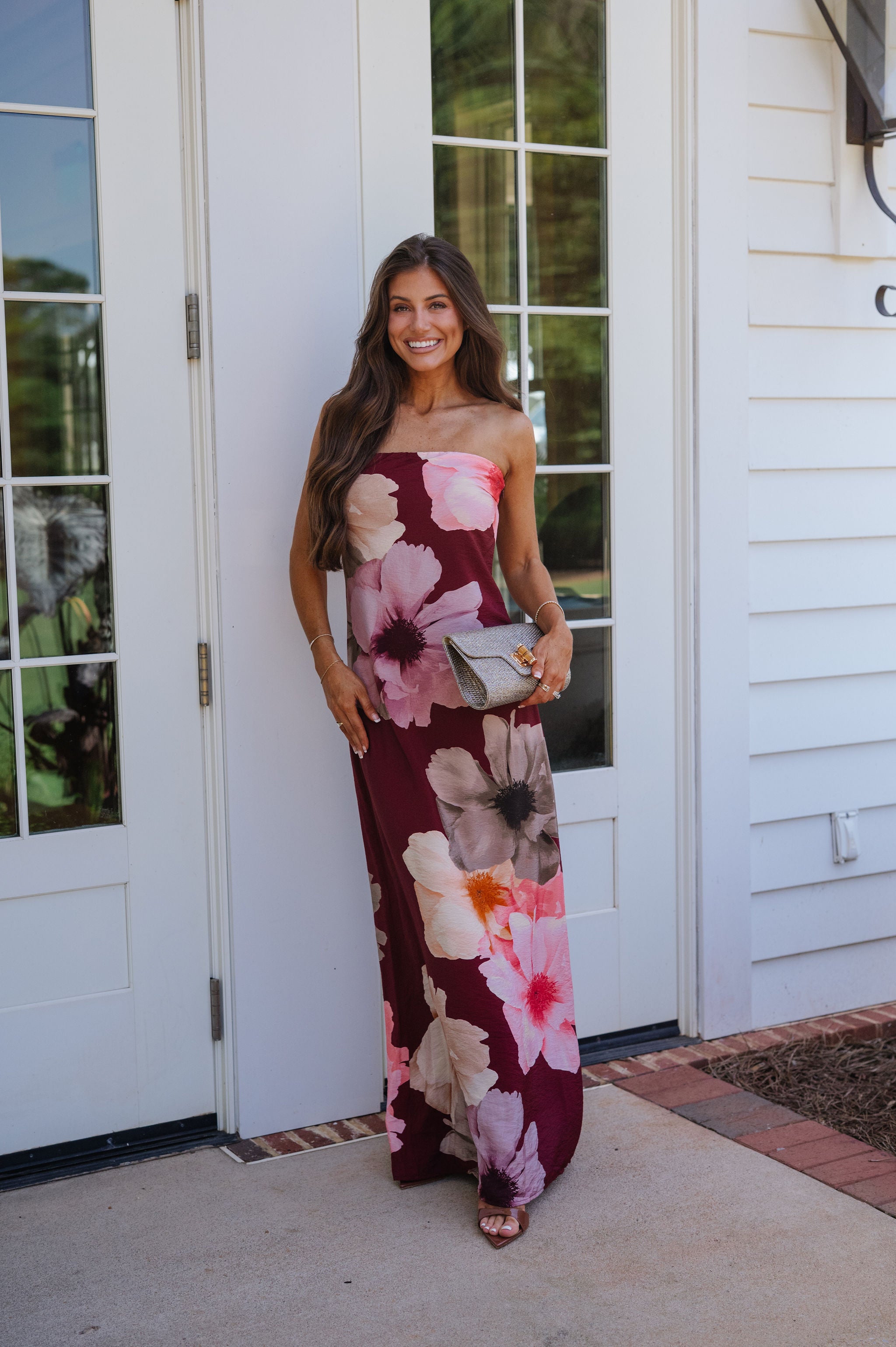 Claud Strapless Dress- Burgundy