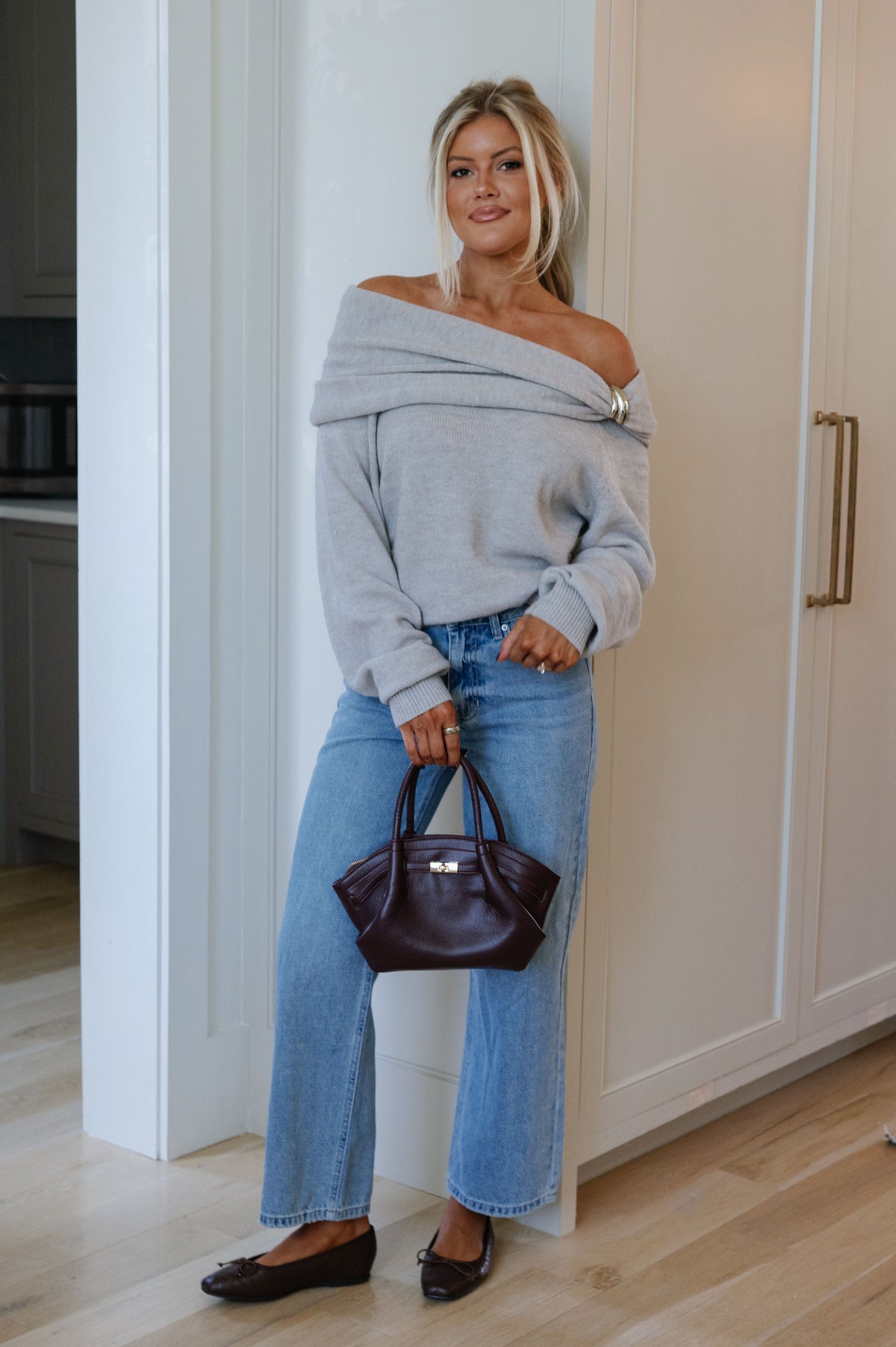 Riley Bubble Sweater-Grey