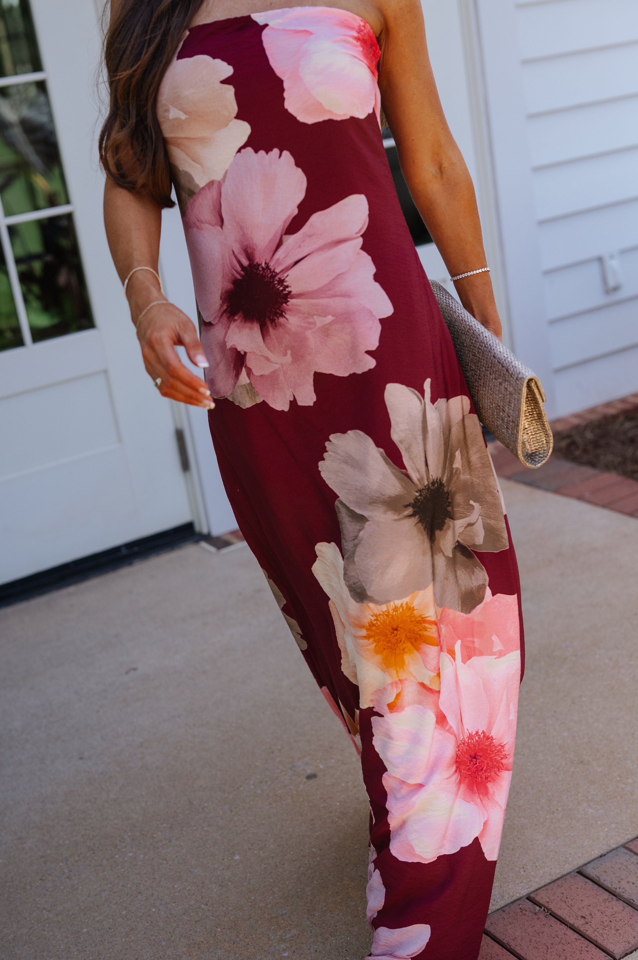 Claud Strapless Dress- Burgundy