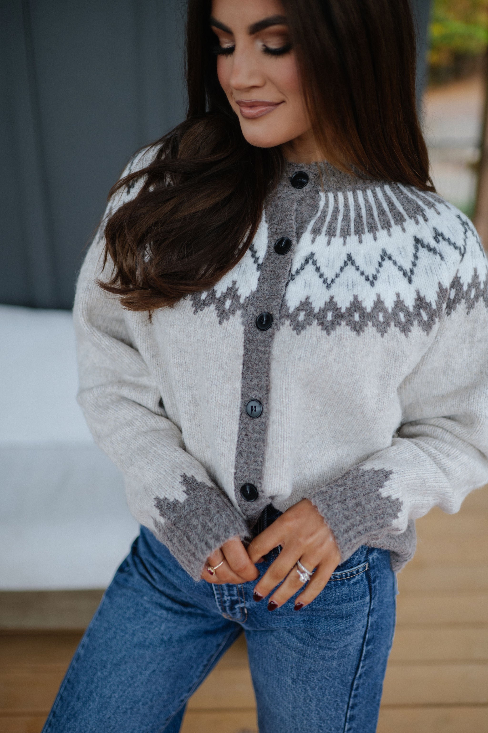 Rutherford Cardigan-Taupe Multi