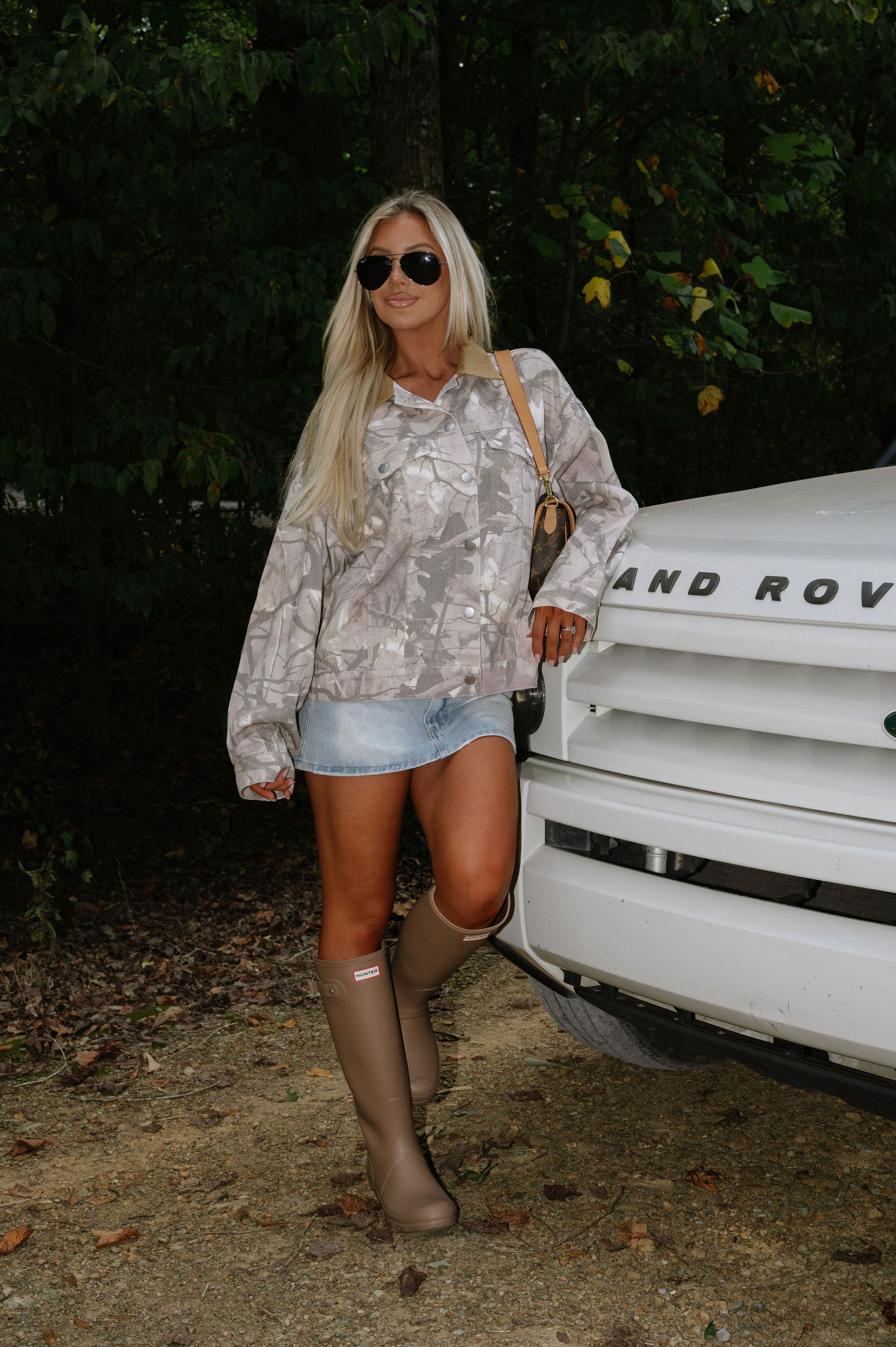 Woodland Camo Jacket-Light Wash