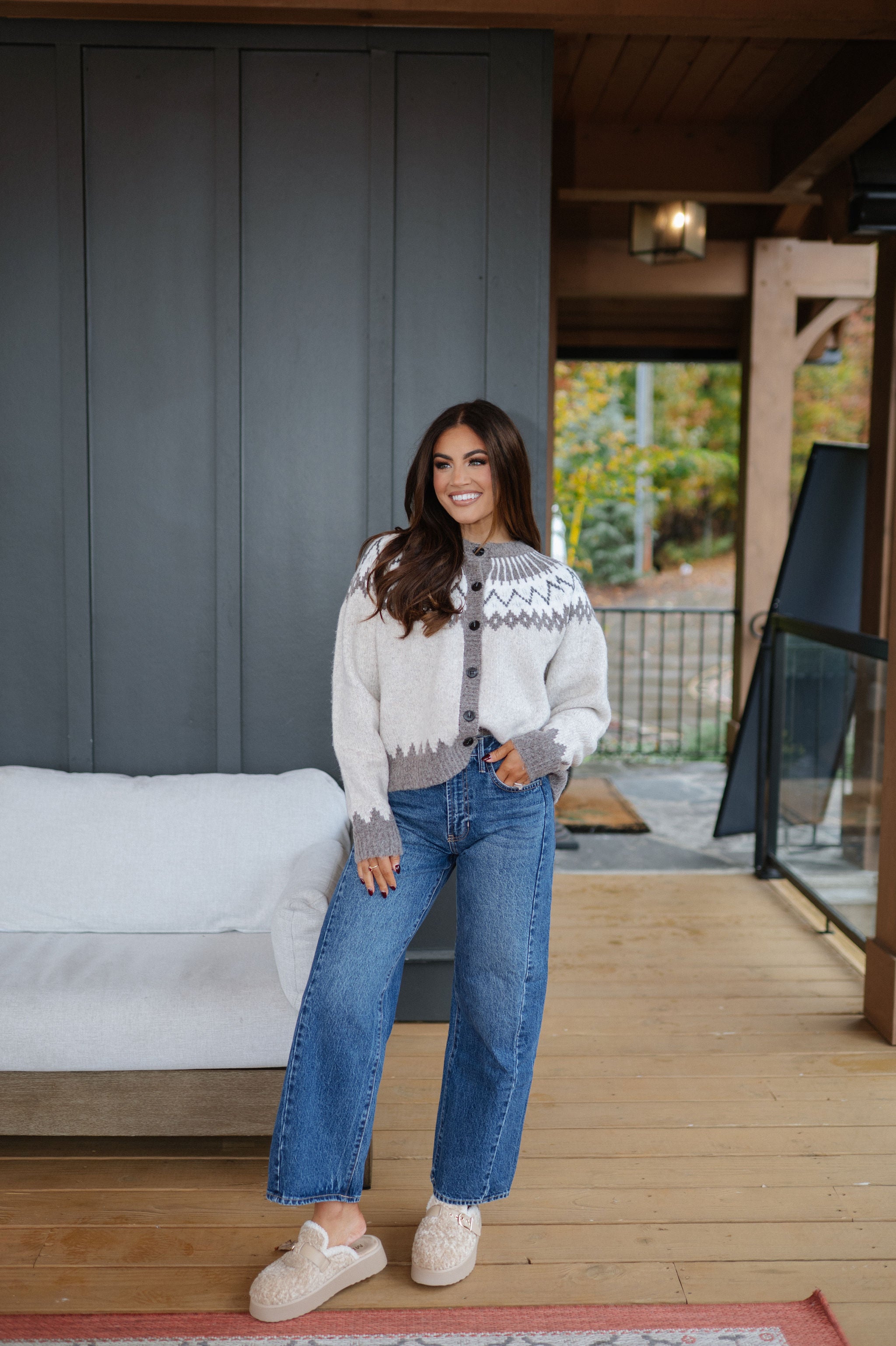 Rutherford Cardigan-Taupe Multi