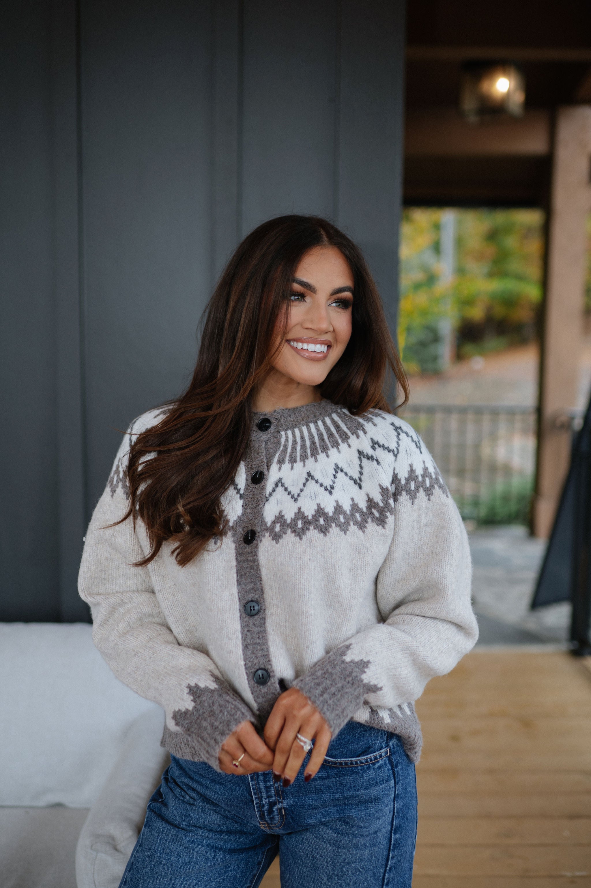 Rutherford Cardigan-Taupe Multi