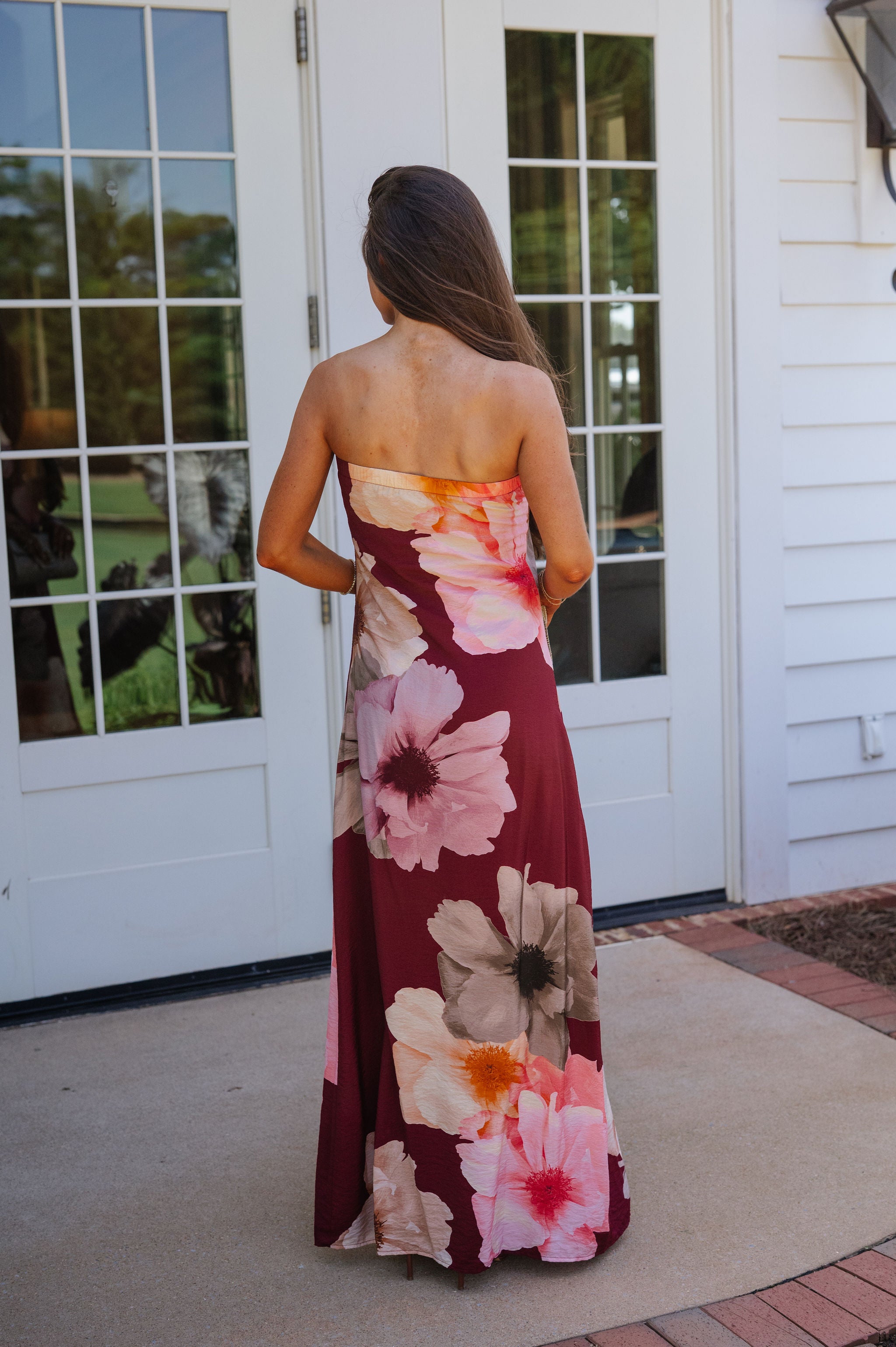 Claud Strapless Dress- Burgundy