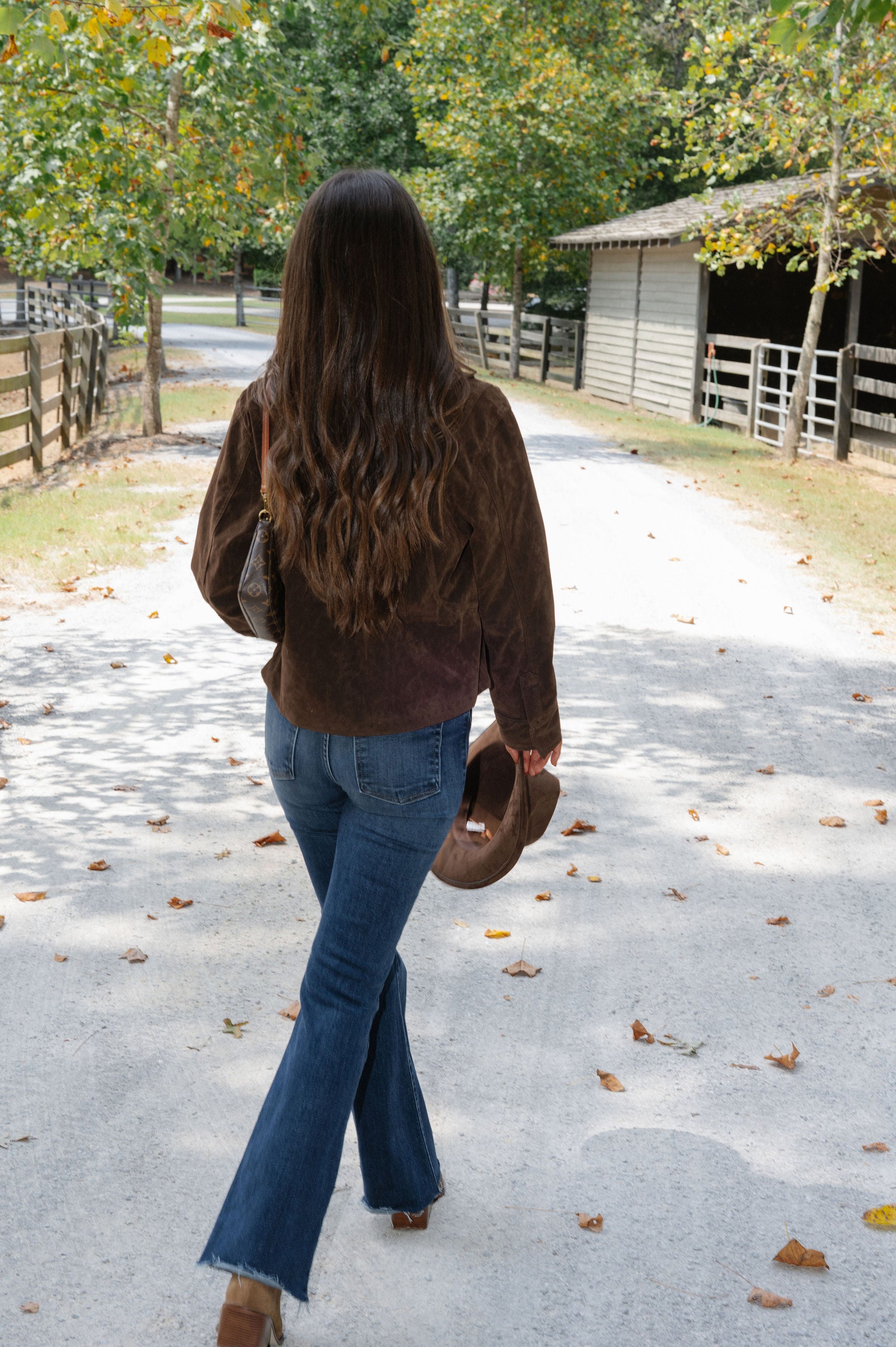 Faux Suede Collar Jacket-Chocolate