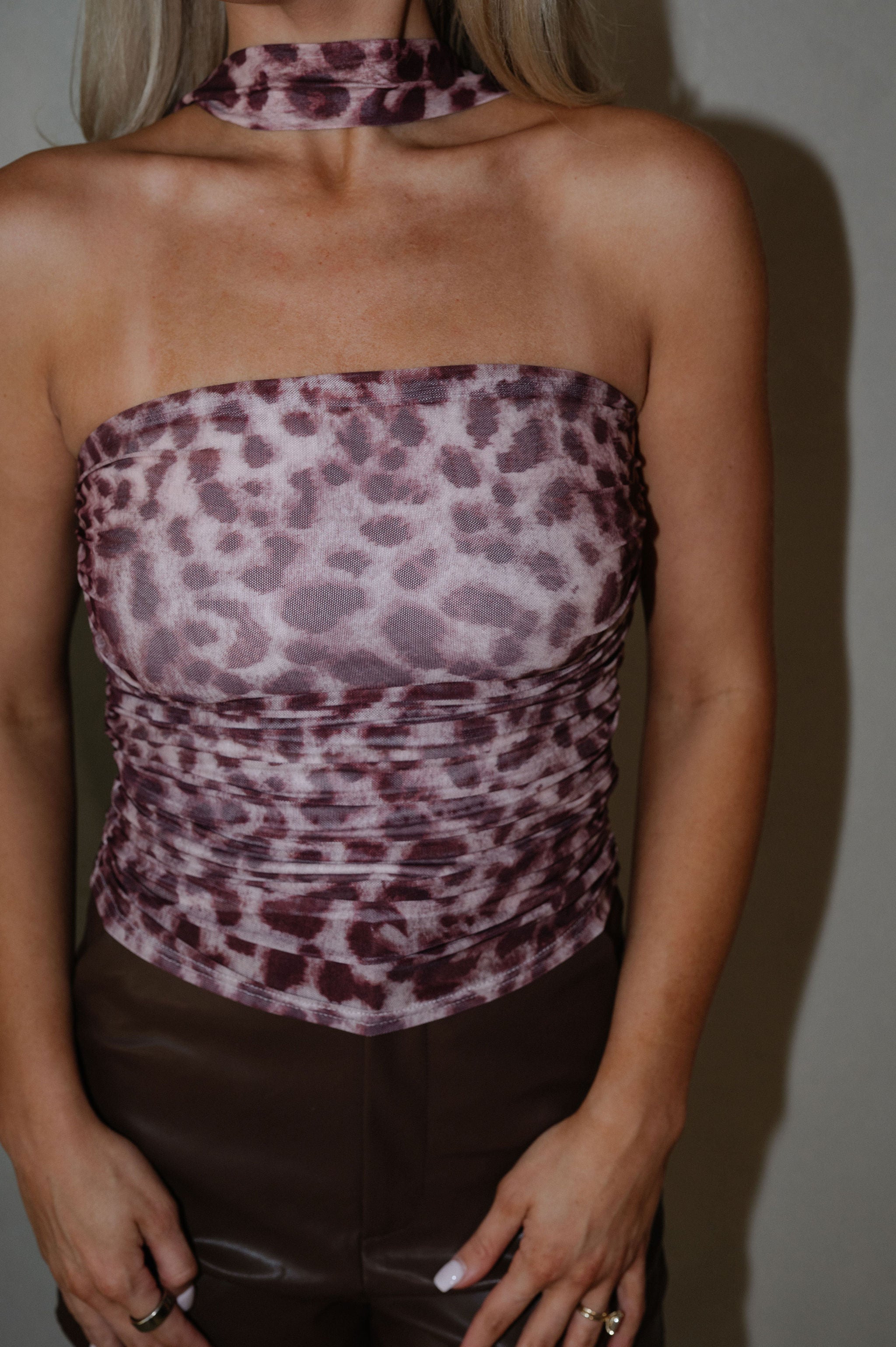 Cleo Top-Burgundy
