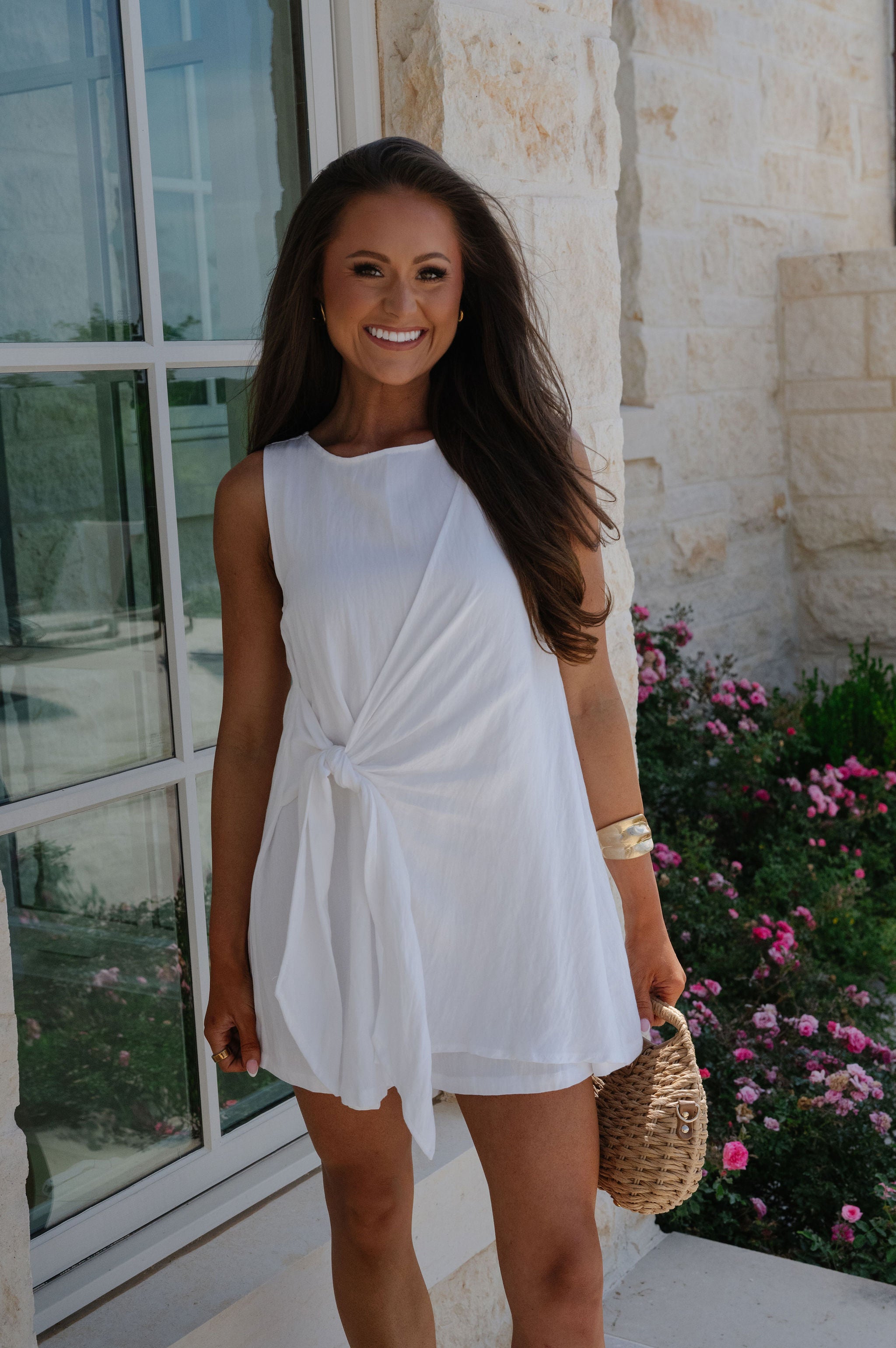 boat neck mini dress white JOAH BROWN Boatneck Mini Dress | White